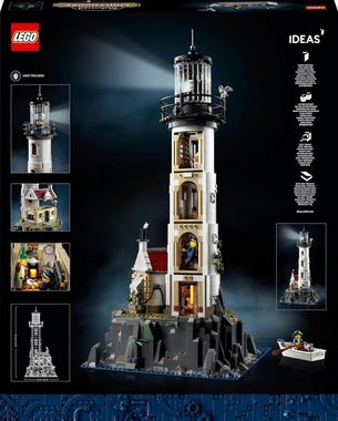 LEGO® Spielbausteine Konstruktions-Spielset Ideas - 21335 Der mo­to­ri­sier­te Leucht­turm, (Set, 2065 St., Seltene Sets), inkl. Häuschen mit brennendem Kamin
