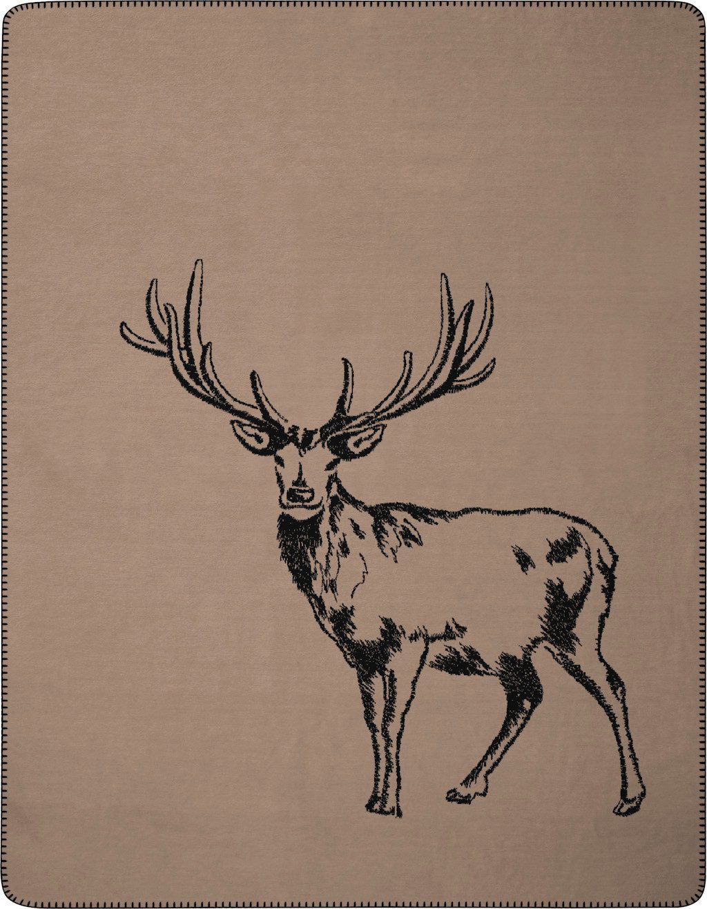 Wohndecke Deer, Biederlack, mit Zierstich günstig online kaufen