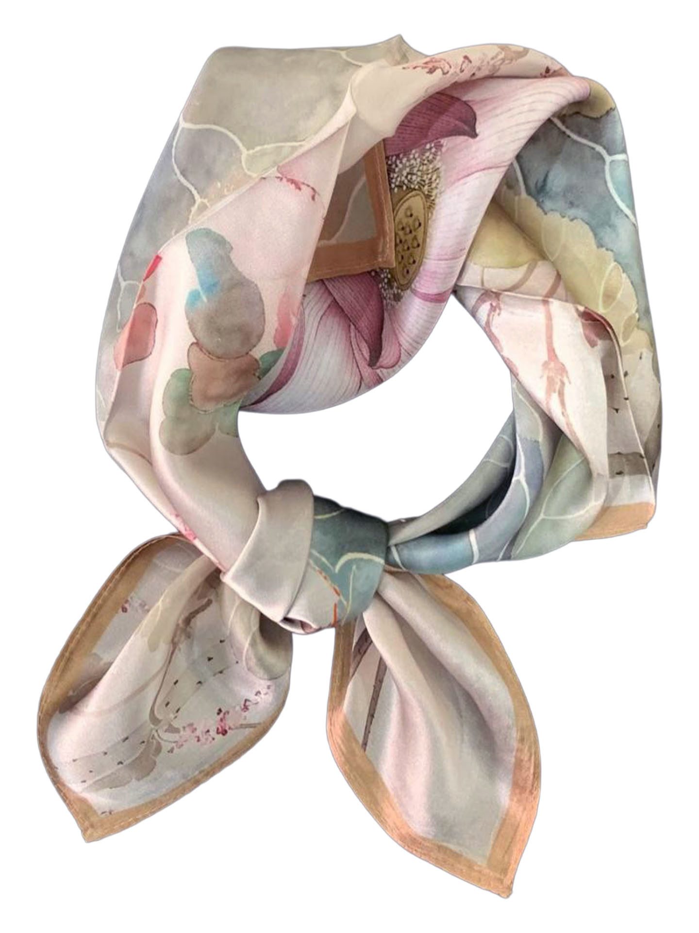 Moschen-Bayern Halstuch Halstuch Damen Nickituch Seidentuch Seidenhalstuch Beige Bunt