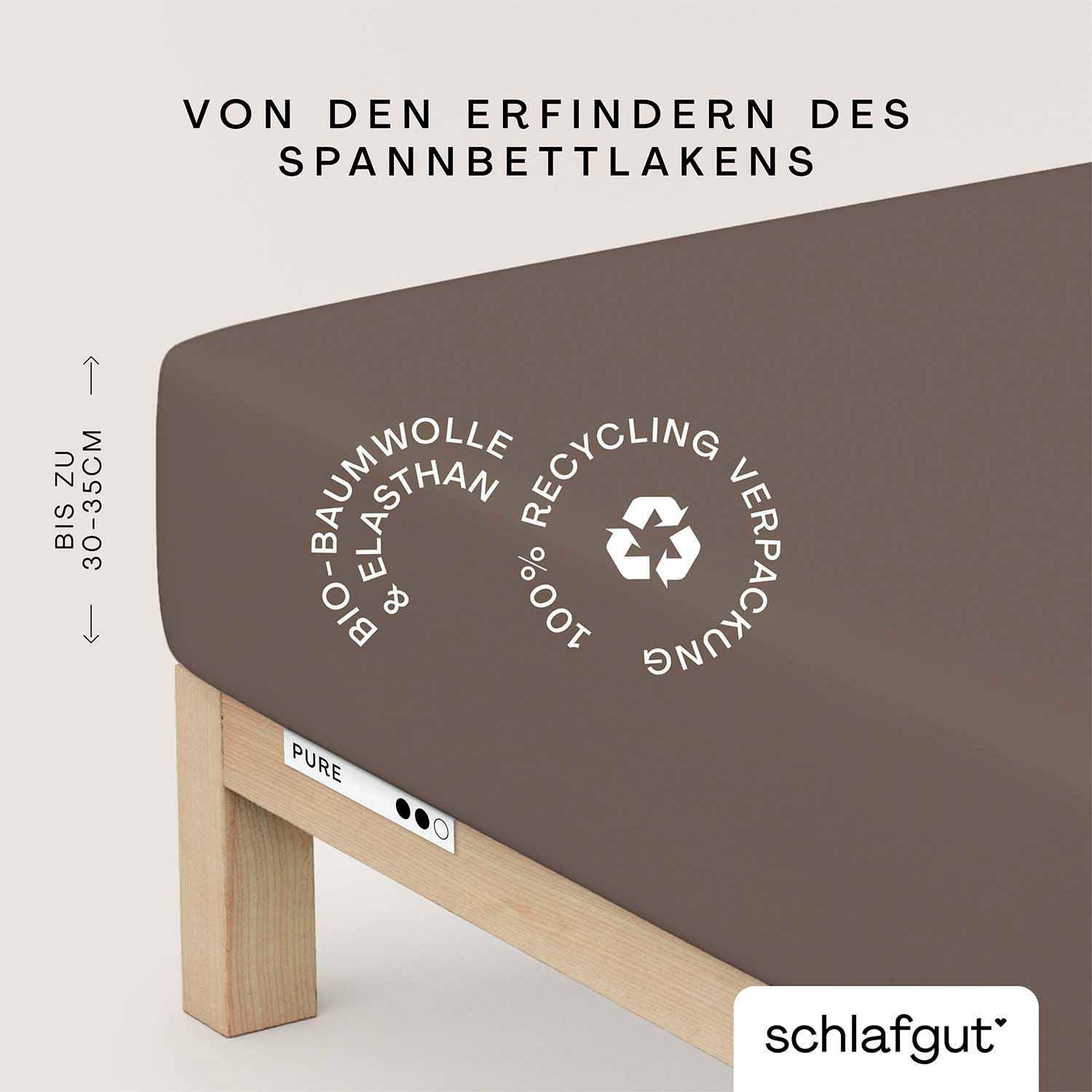 Schlafgut Spannbettlaken PURE Bio-Baumwolle mit Elasthan, 170 g/m², Bettlak günstig online kaufen