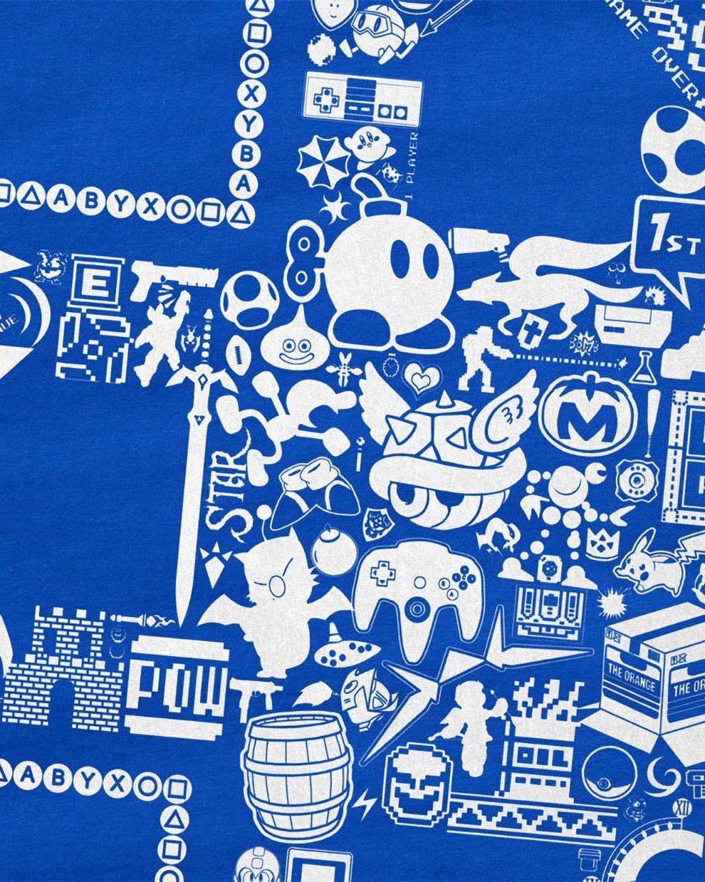 n64 Play T-Shirt Gamer mario snes switch nes ds style3 controller Herren Print-Shirt super Classic blau