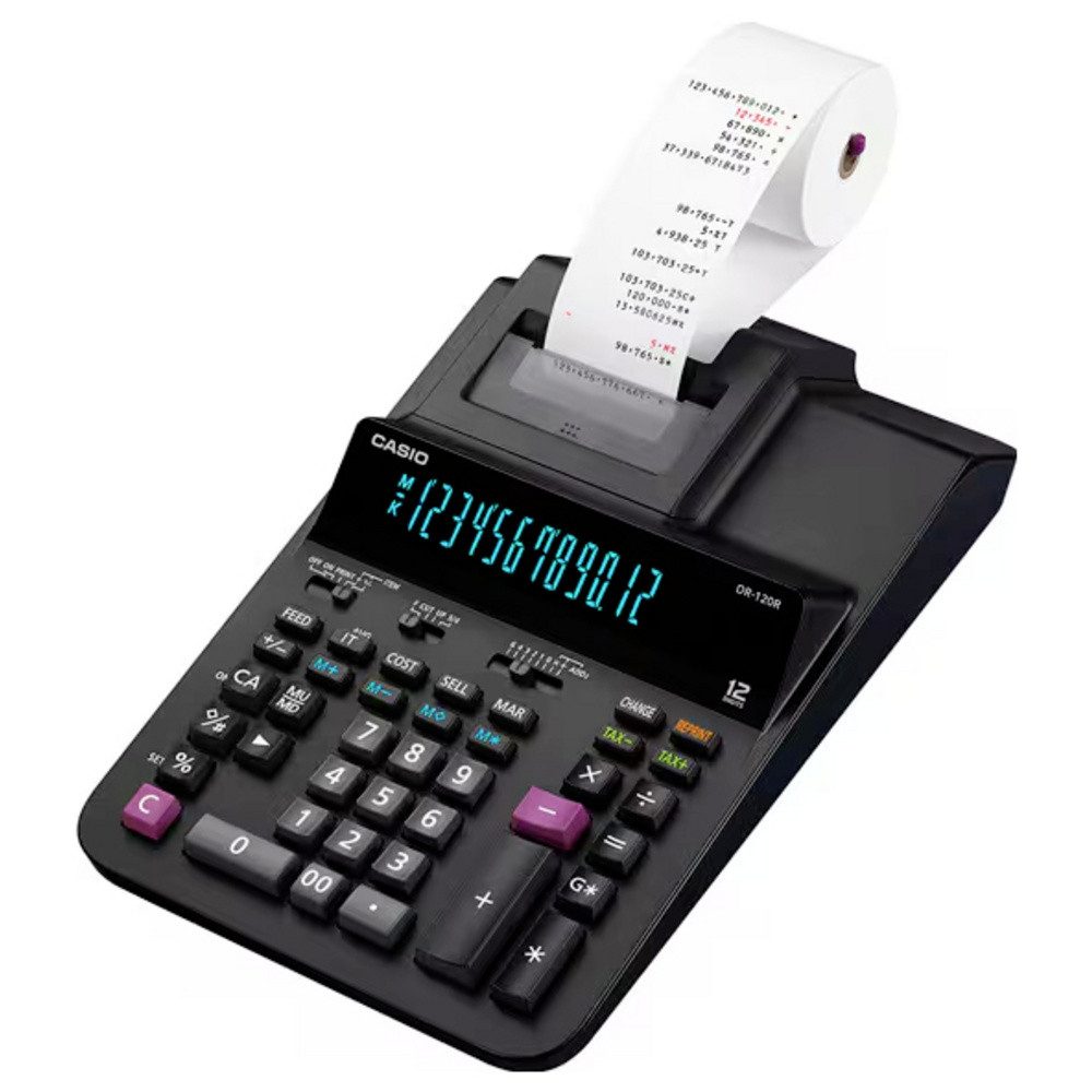 CASIO Taschenrechner Casio Druckender Tischrechner Schwarz Display (Stellen): 12 (B x H