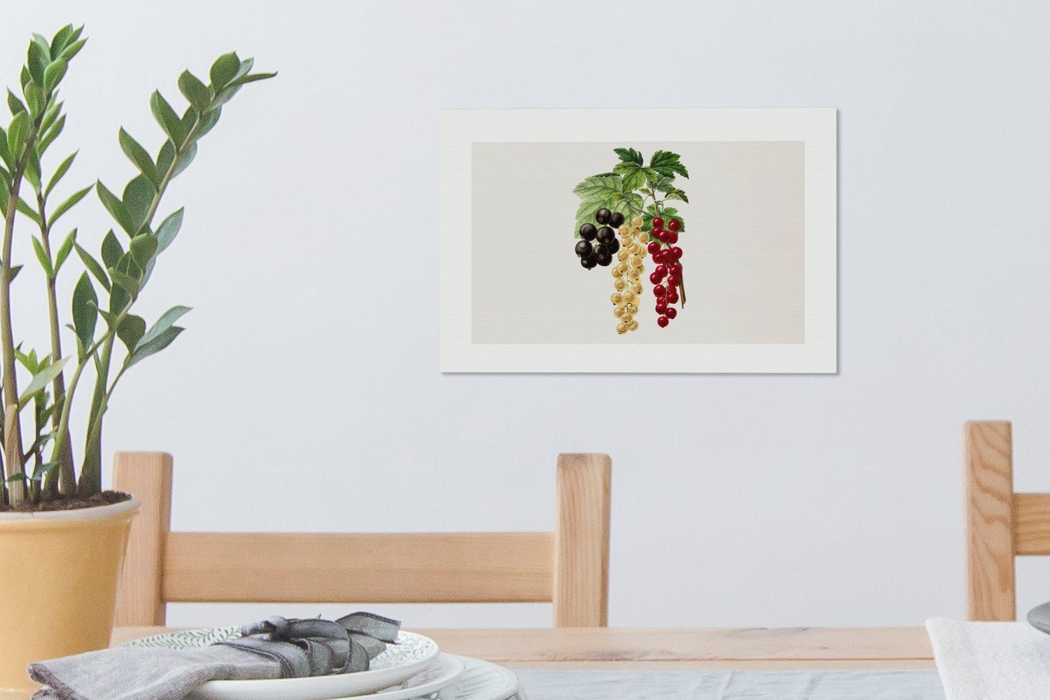 St), Leinwandbilder, - Leinwandbild Obst, cm 30x20 Aufhängefertig, - OneMillionCanvasses® Wanddeko, Wandbild Lebensmittel (1 Beeren