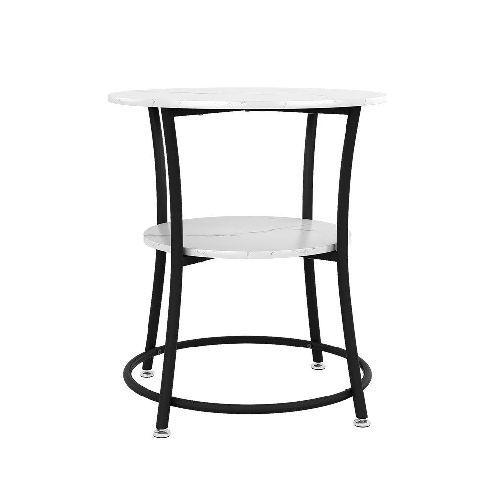 Vicco Couchtisch Quebec, Marmor Weiß, 50 x 50 cm mit Ablage günstig online kaufen