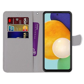 Wigento Handyhülle Für Samsung Galaxy A53 5G Kunstleder Handy Tasche Book Motiv 2 Schutz Hülle Case Cover Etui Neu