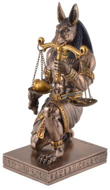 Vogler direct Gmbh Dekofigur Knieender Anubis mit Seelenwaage - bronziert und coloriert by Veronese, Anubis, bronziert, Veronese, Größe: LxBxH ca. 11x10x19 cm
