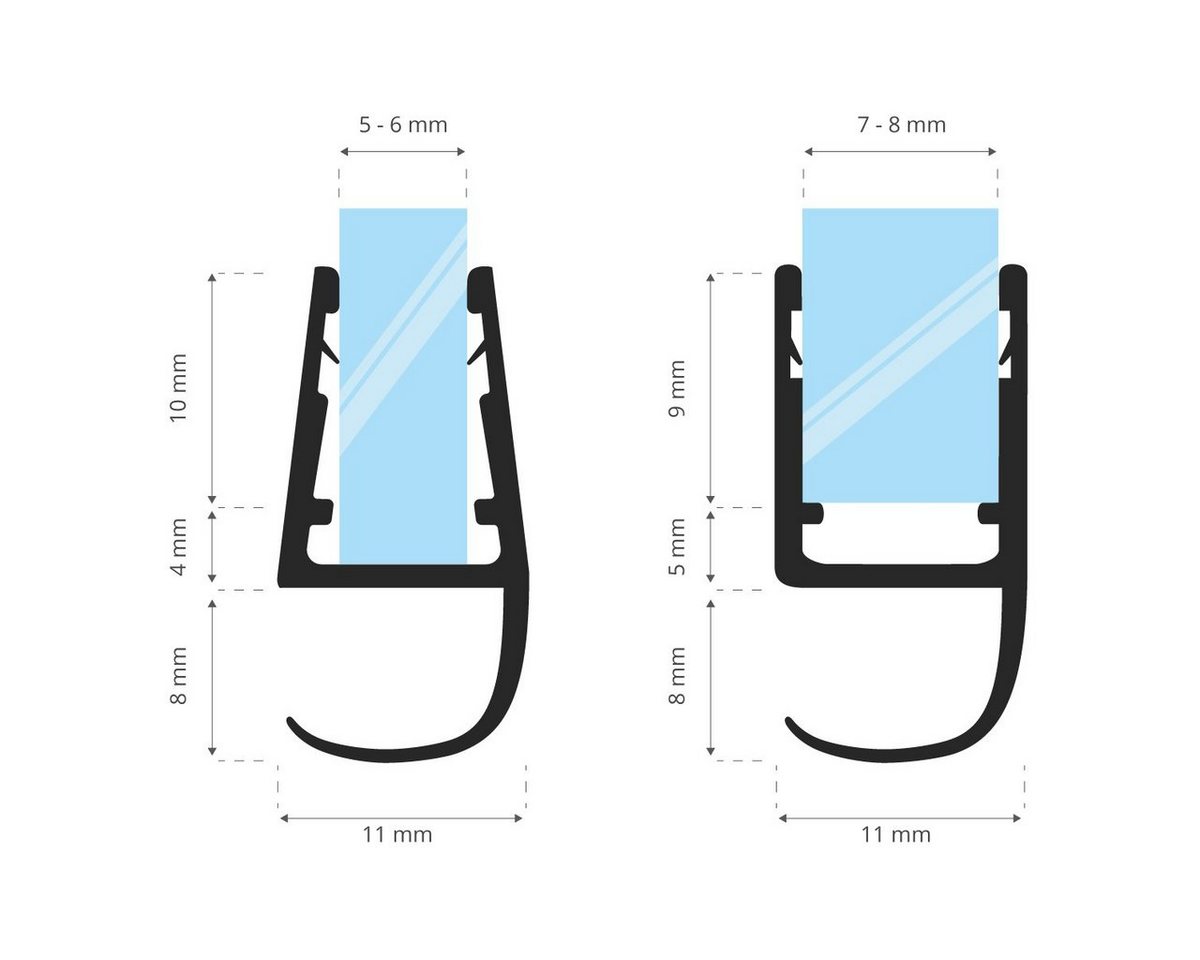 Thumbnail - STEIGNER Duschdichtung 30cm Vorgebogene Ersatzdichtung für Runddusche, L: 30 cm, (1 Stück Packung, Einzeldichtung), Glas...
