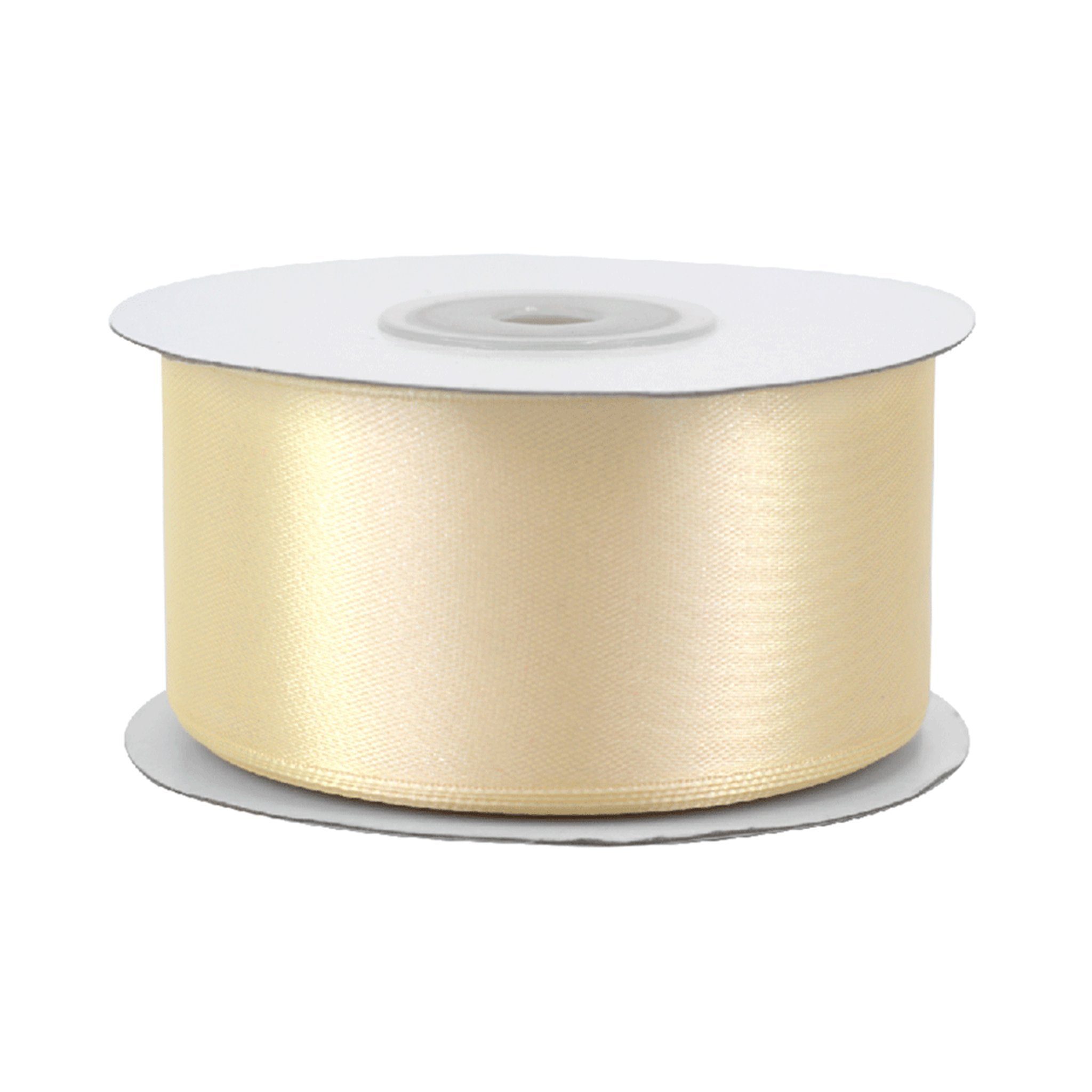 Creativery Satinband, Satinband 38mm x 25m Rolle Dunkelcreme