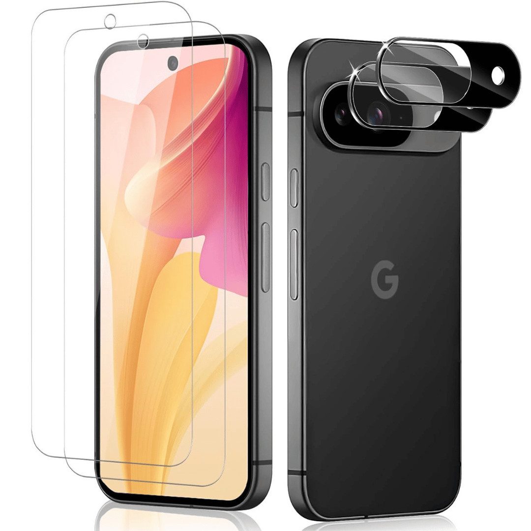 SmartUP Displayschutzglas 2X Schutzglas für Google Pixel 9 Panzerfolie Display Kamera Full 9H für Für Google Pixel 9, kompletter Rundumschutz