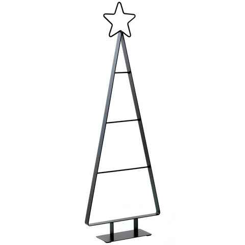 Spetebo Künstlicher Weihnachtsbaum Metall Tannenbaum zum Schmücken - 66 cm, Metallbaum, Deko Ständer mit Stern Spitze - für weihnachtlichen Zierschmuck