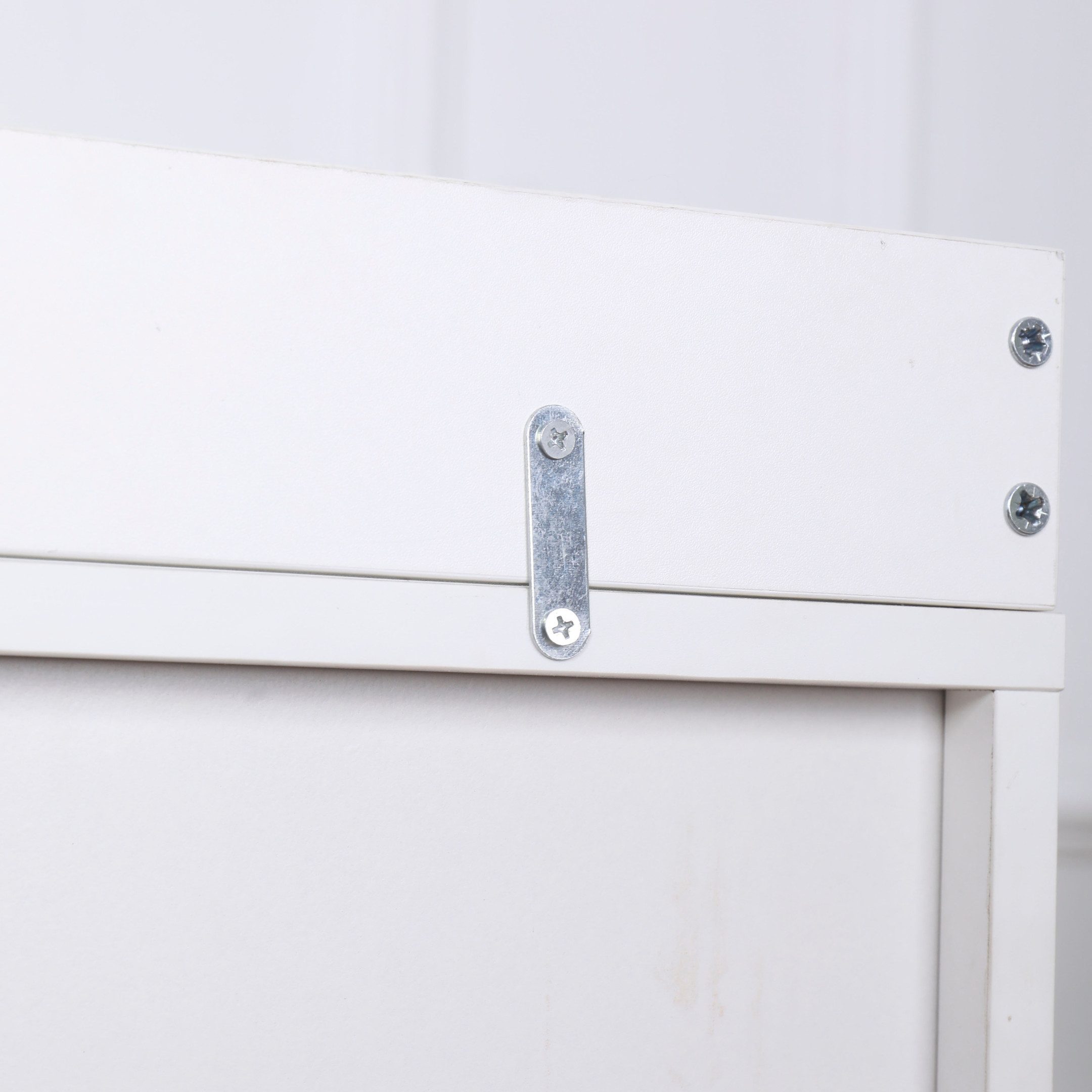ecoMI Wickelkommode Wickeltisch Kommode mit abnehmbaren Wickelaufsatz in Weiß 113x100 cm, 3 Schubladen 1 Ablagefach 1 Tür mit 2 Fächern Abnehmbare Wickelauflage – Bild 4 von 5
