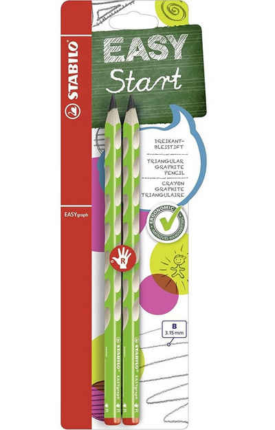 STABILO Bleistift STABILO Dreikant-Bleistifte EASYgraph grün B 2er Set Rechtshänder