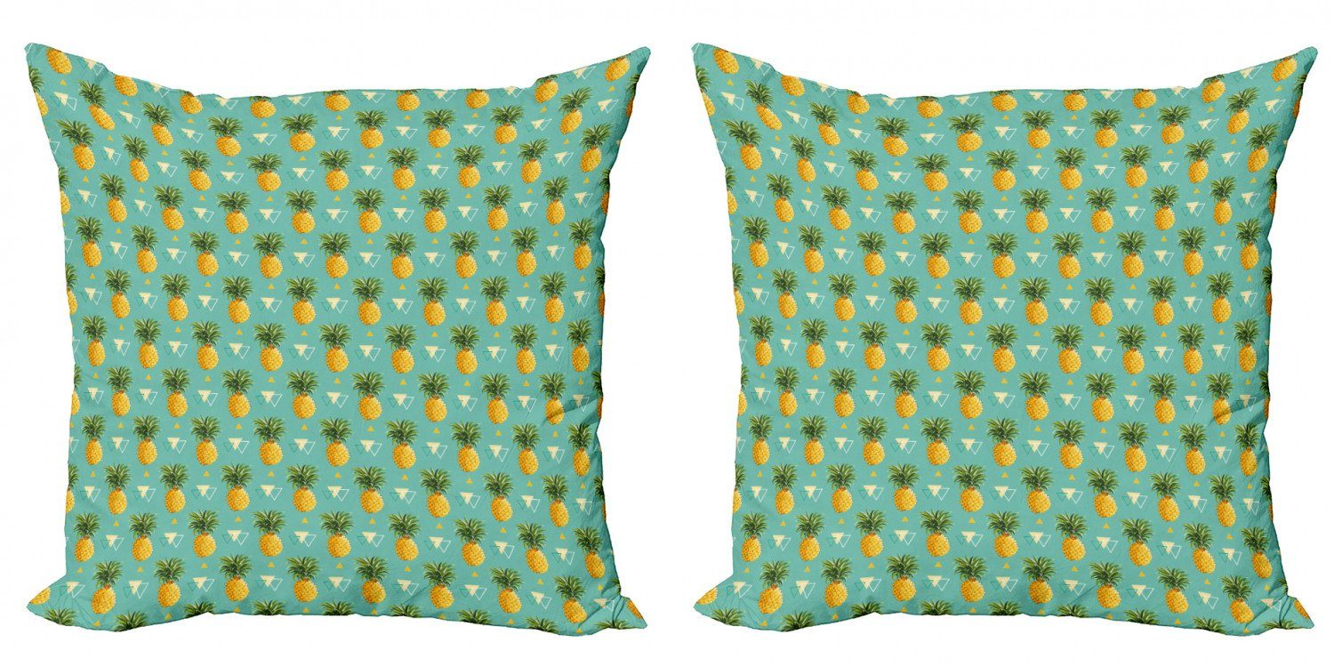 Kissenbezüge Modern Accent Doppelseitiger Digitaldruck, Abakuhaus (2 Stück), Ananas geometrische Hipster