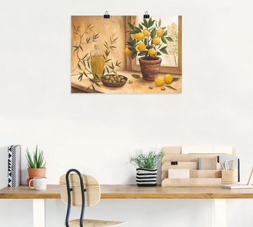 Artland Wandbild Oliven und Zitronen, Arrangements (1 St), als Alubild, Outdoorbild, Leinwandbild, Poster, Wandaufkleber