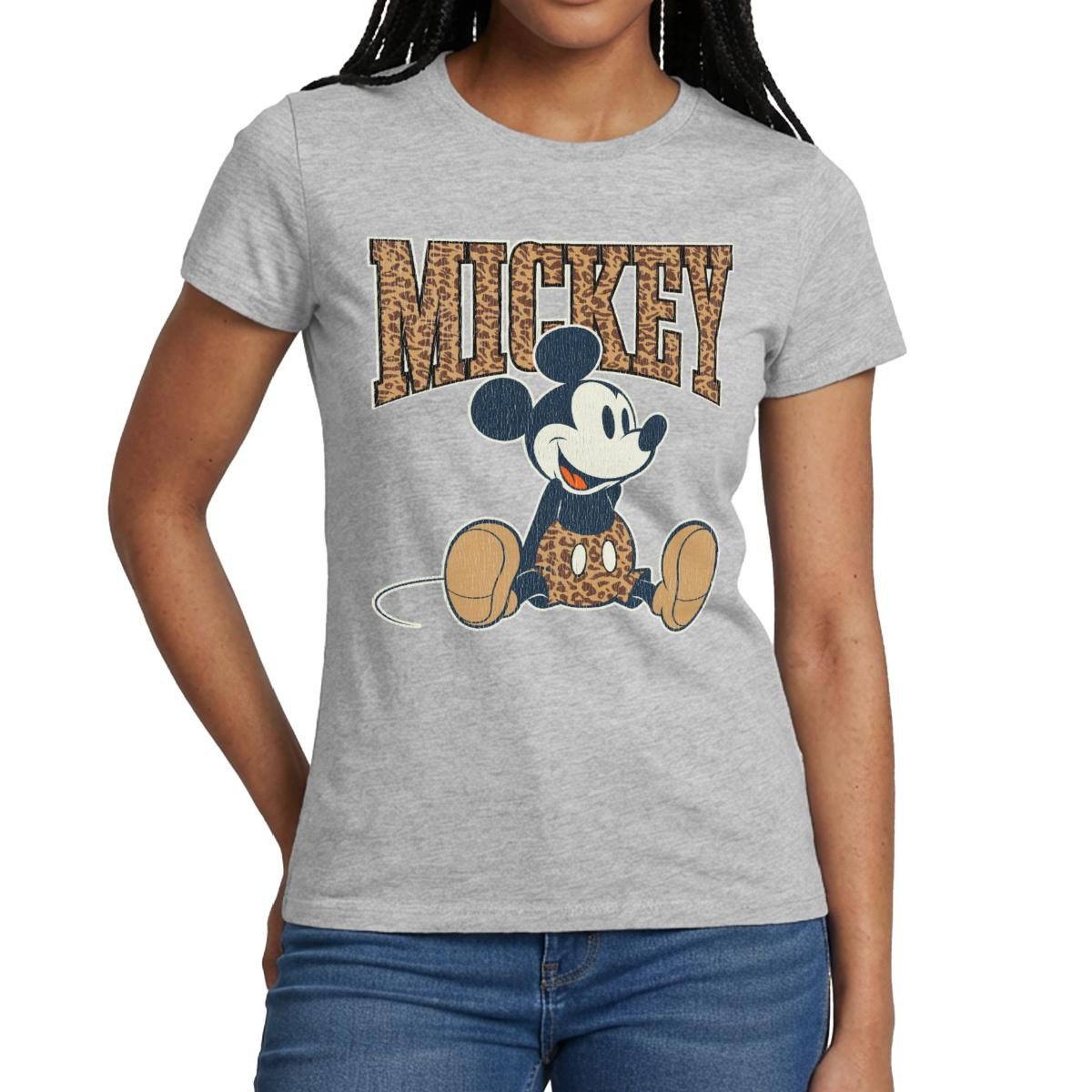Spreadshirt T-Shirt Mickey & Minnie Mickey Mouse Leo Look Frauen T-Shirt (1-tlg) Slim Fit, fällt klein aus