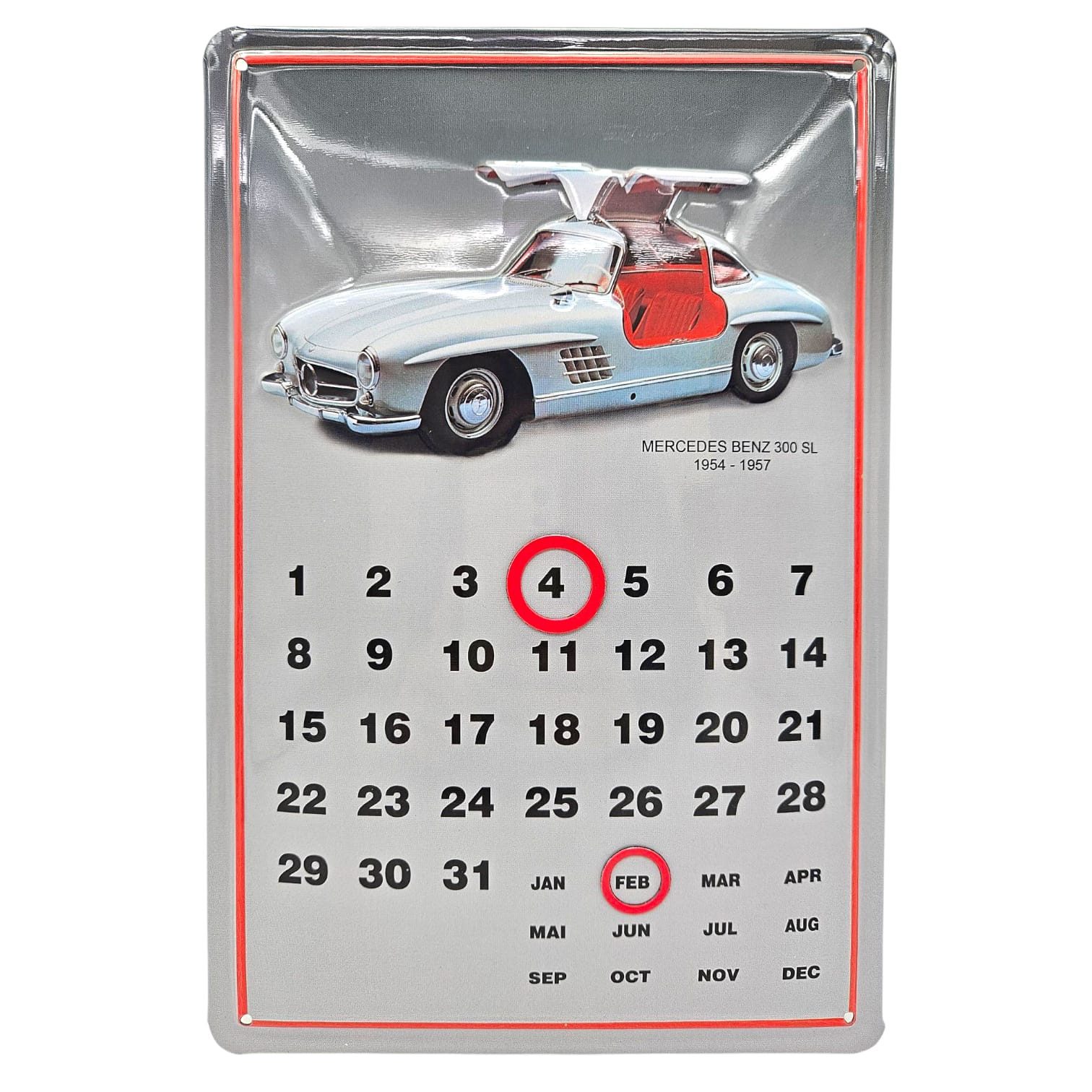 what the shop Metallbild Blechschild Mercedes-Benz 300 SL Kalender, Auto, Retro Vintage Blechschild 20x30 cm