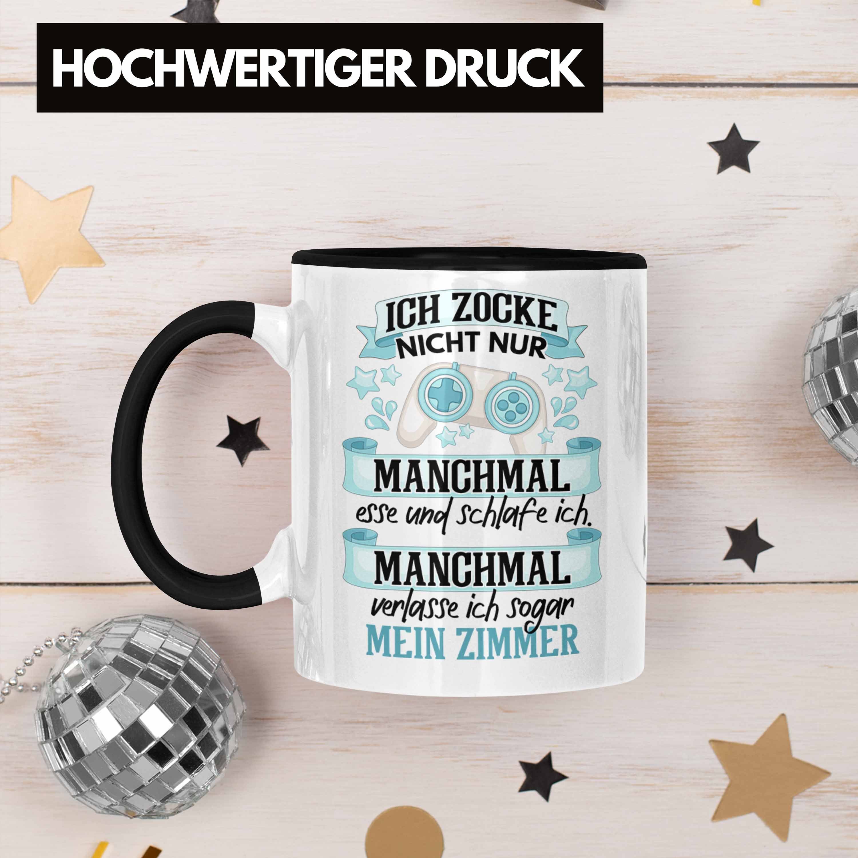 Trendation Tasse Trendation - Gaming Geschenk Gaming Geschenk Games Video Lustige Spruch Jungs Schwarz Kaffeetasse Gamer Tasse PC Zocker