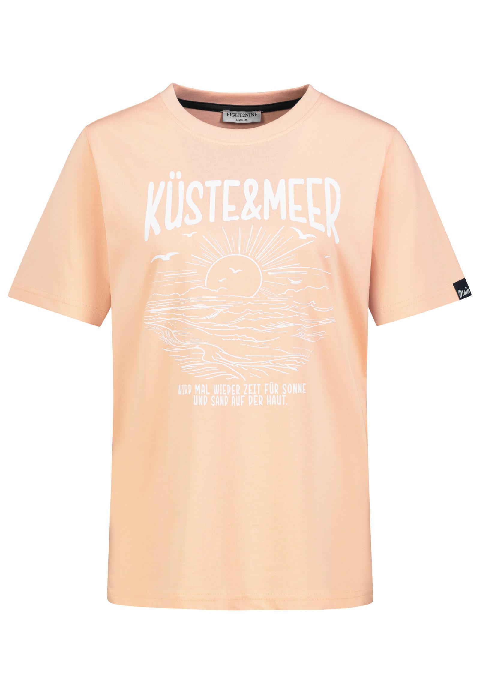 Eight2Nine T-Shirt Damen Baumwollshirt mit Küstenprints verschiedene Küsten- und Meeresmotive