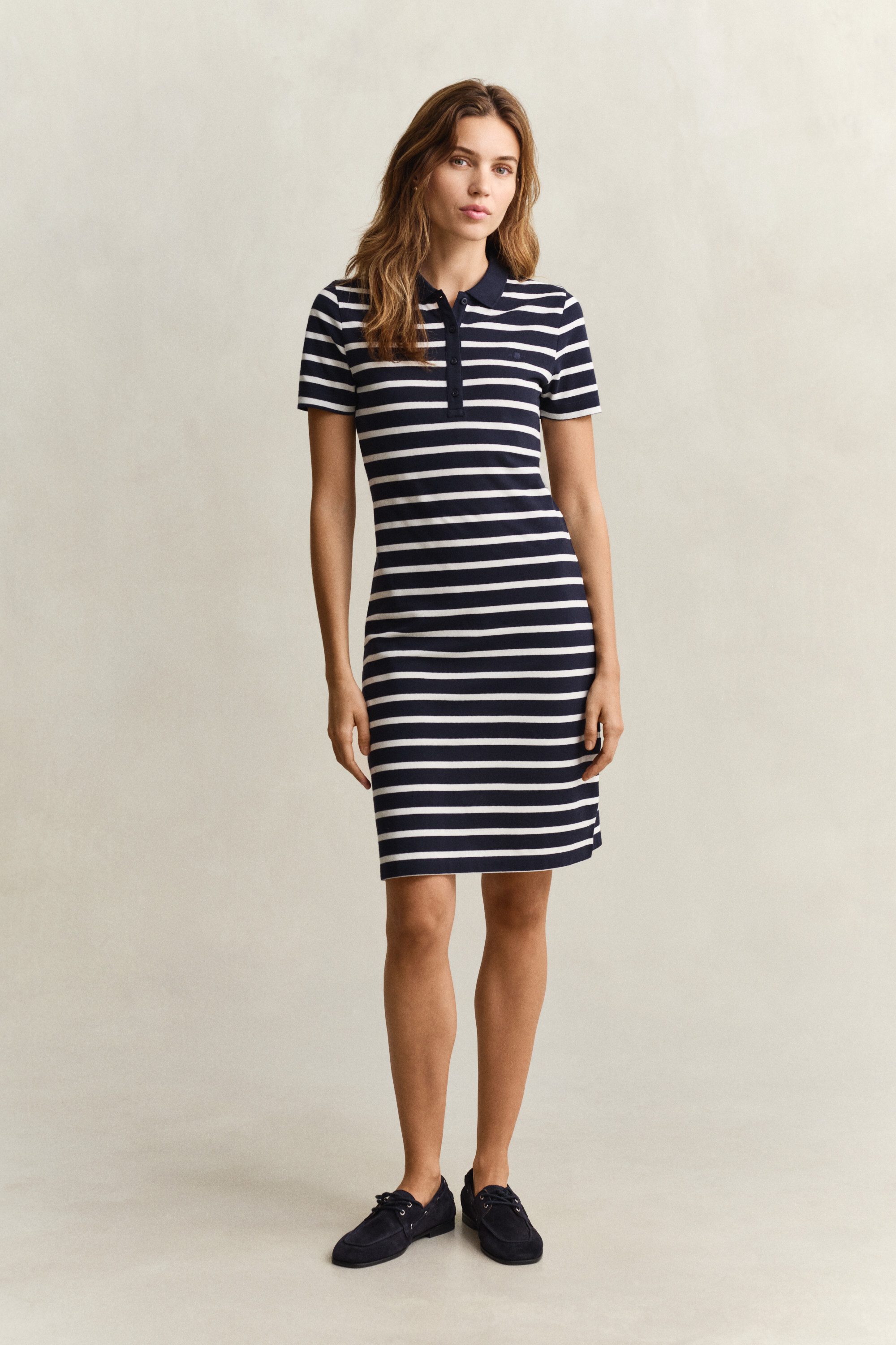 Gant Polokleid SLIM STRIPED PIQUE POLO Slim fit mit Polokragen