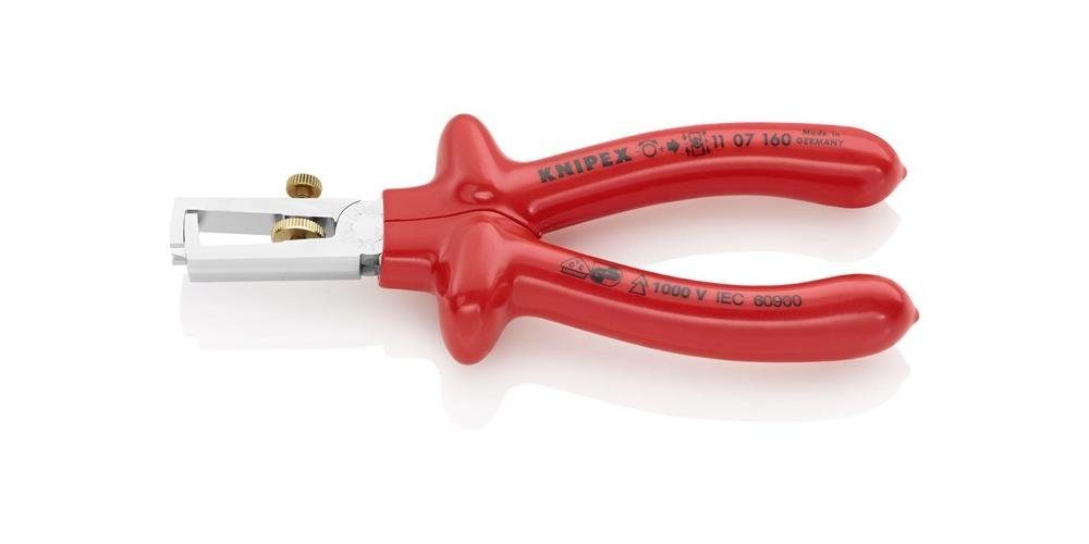 Knipex Abisolierzange Abisolierzange Länge 160 mm VDE verchromt tauchisoliert mit Öffnungsfeder