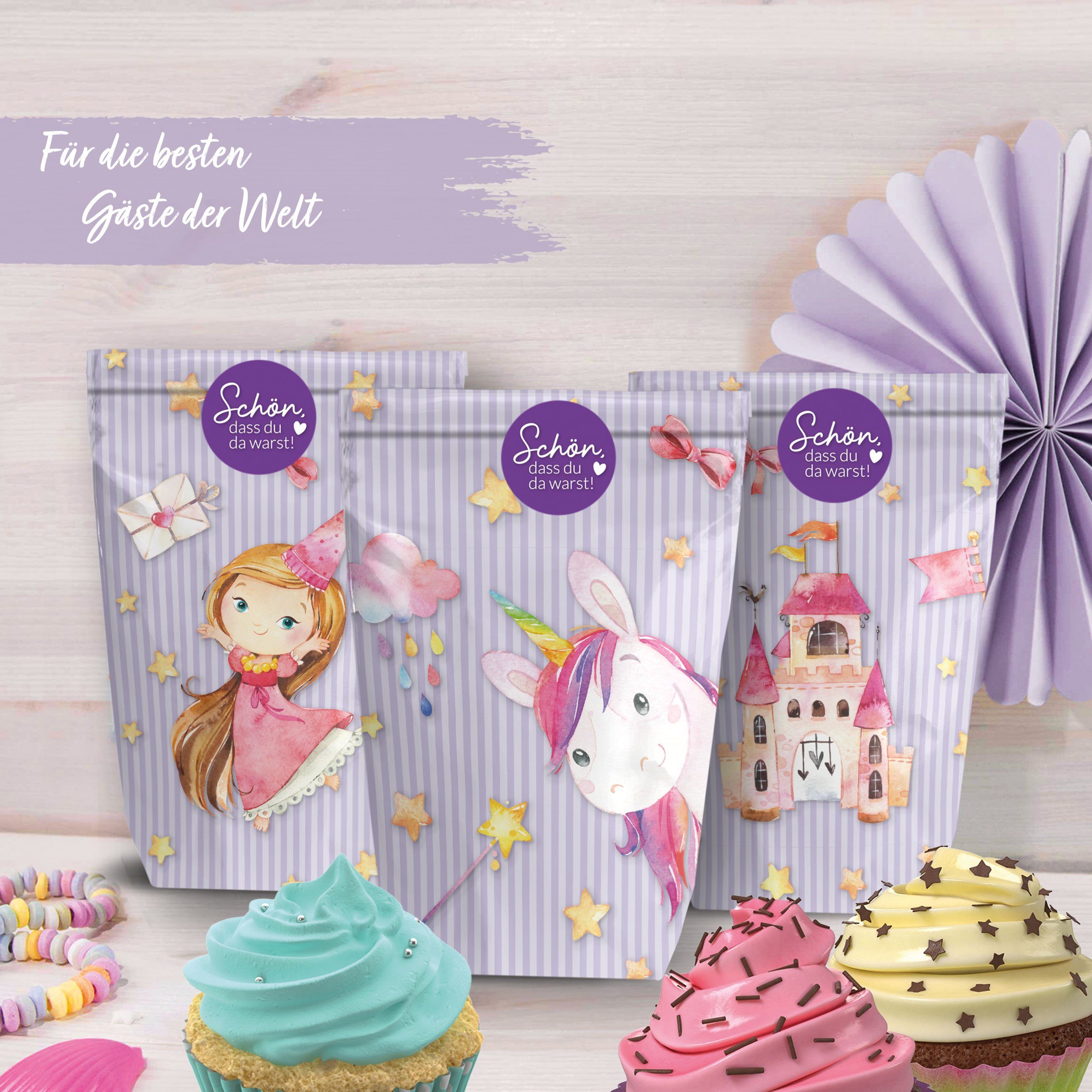 PAPIERDRACHEN Geschenkbox 12 Geschenktüten zum Geburtstag - mit Aufkleber zum Verschließen, in verschiedenen Motiven erhältlich