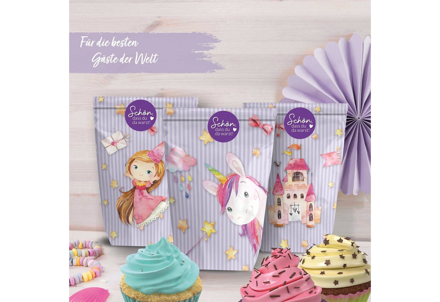 Thumbnail - PAPIERDRACHEN Geschenkbox 12 Geschenktüten zum Geburtstag - mit Aufkleber zum Verschließen, in verschiedenen Motiven erh...