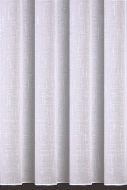 Gardine Voile mit Effekt Weiß, DecoHome24, Kräuselband (1 St), halbtransparent, Voile, Store