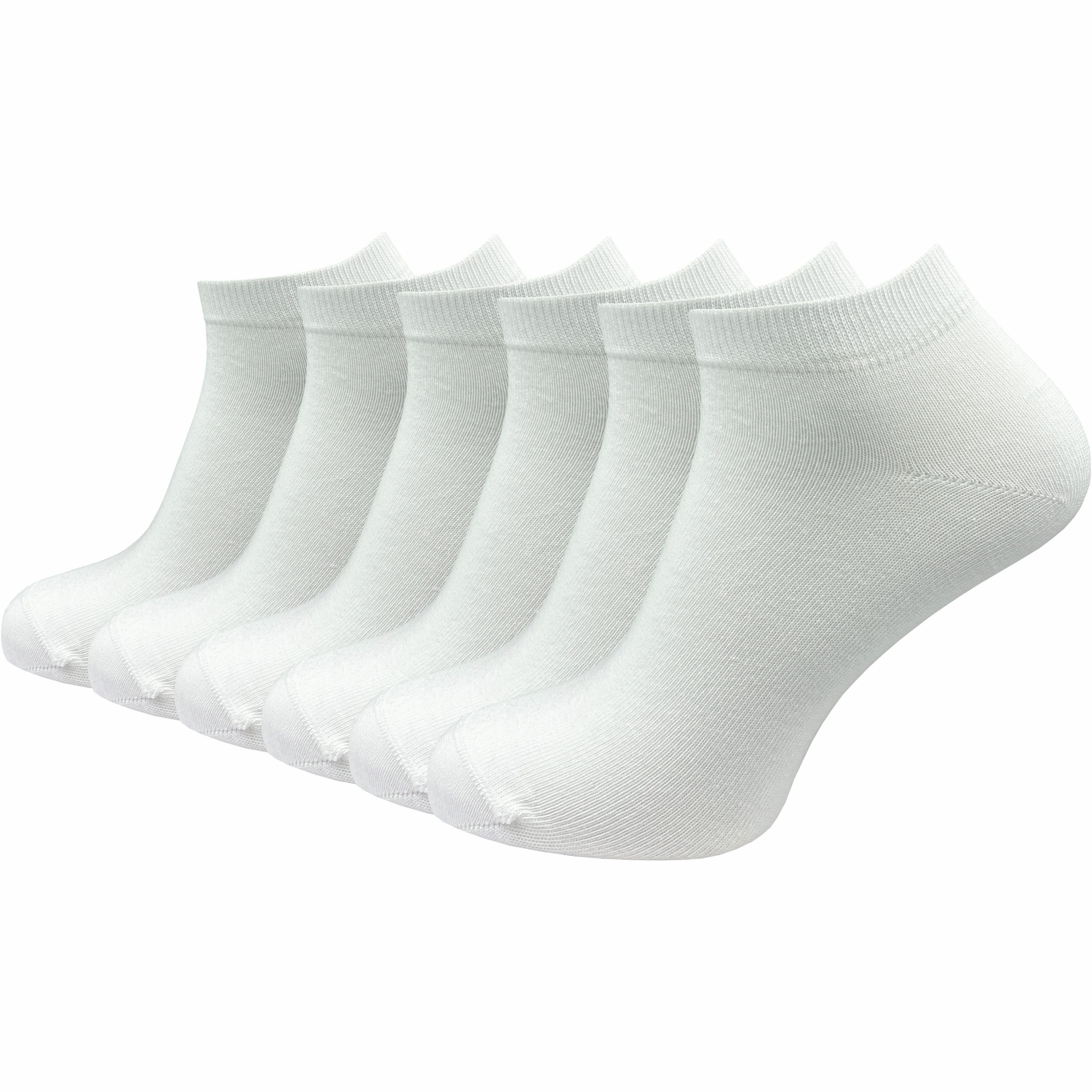 GAWILO Sneakersocken aus 100% Baumwolle für Damen (6-Paar) ohne drückende Naht über den Zehen - atmungsaktiv - absolut blickdicht