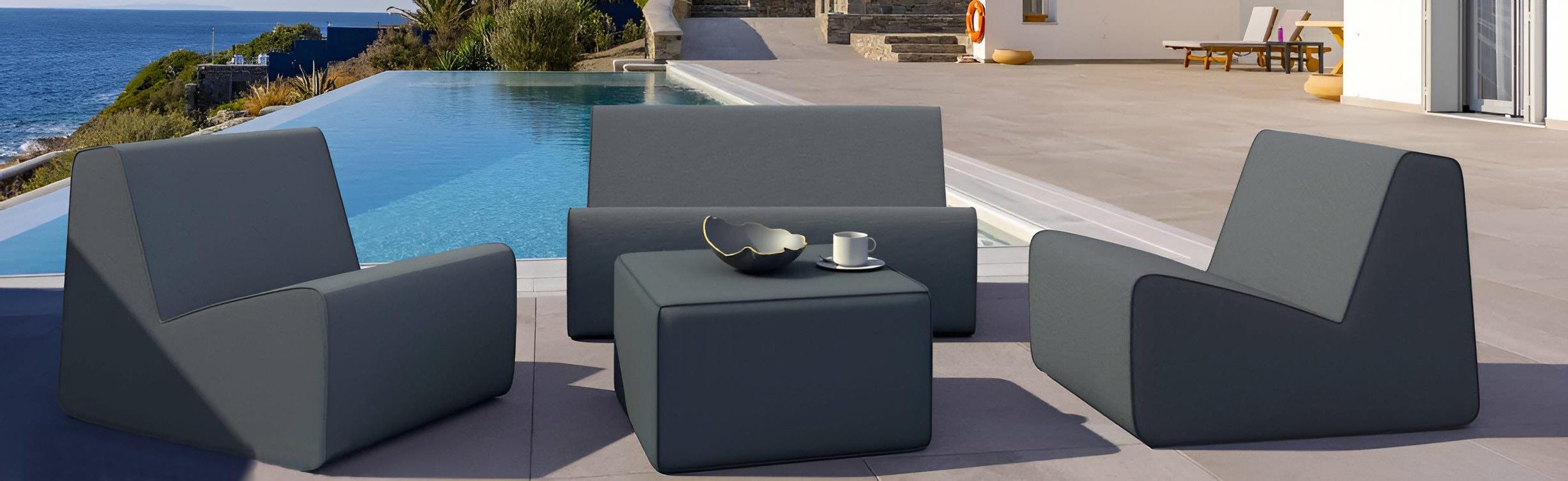 Xlmoebel Stehtisch Eleganter grauer Polstertisch für das moderne Wohnzimmer, Made in Europa