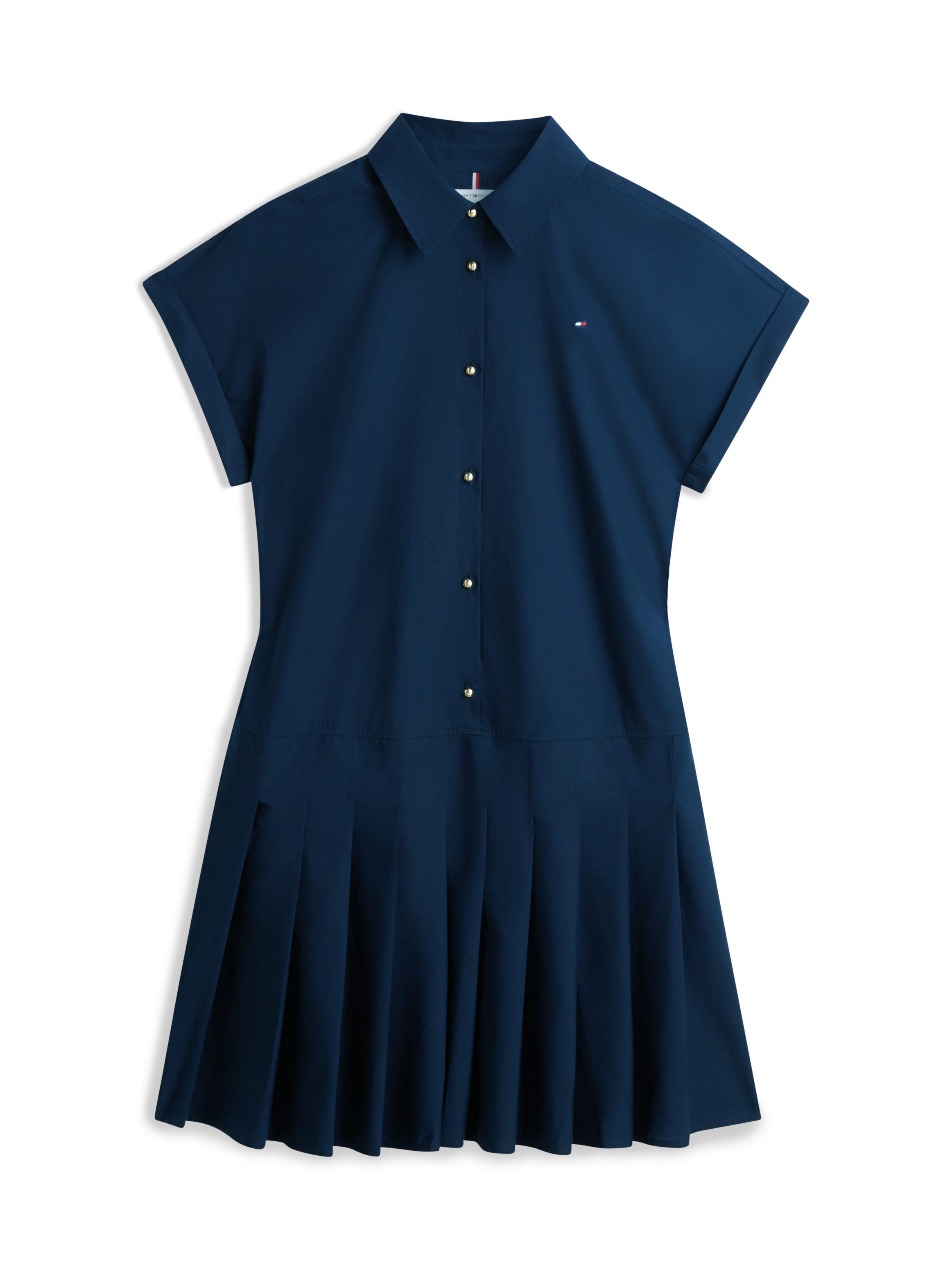 Shirtkleid POPLIN PLEATED SHORT SS DRESS