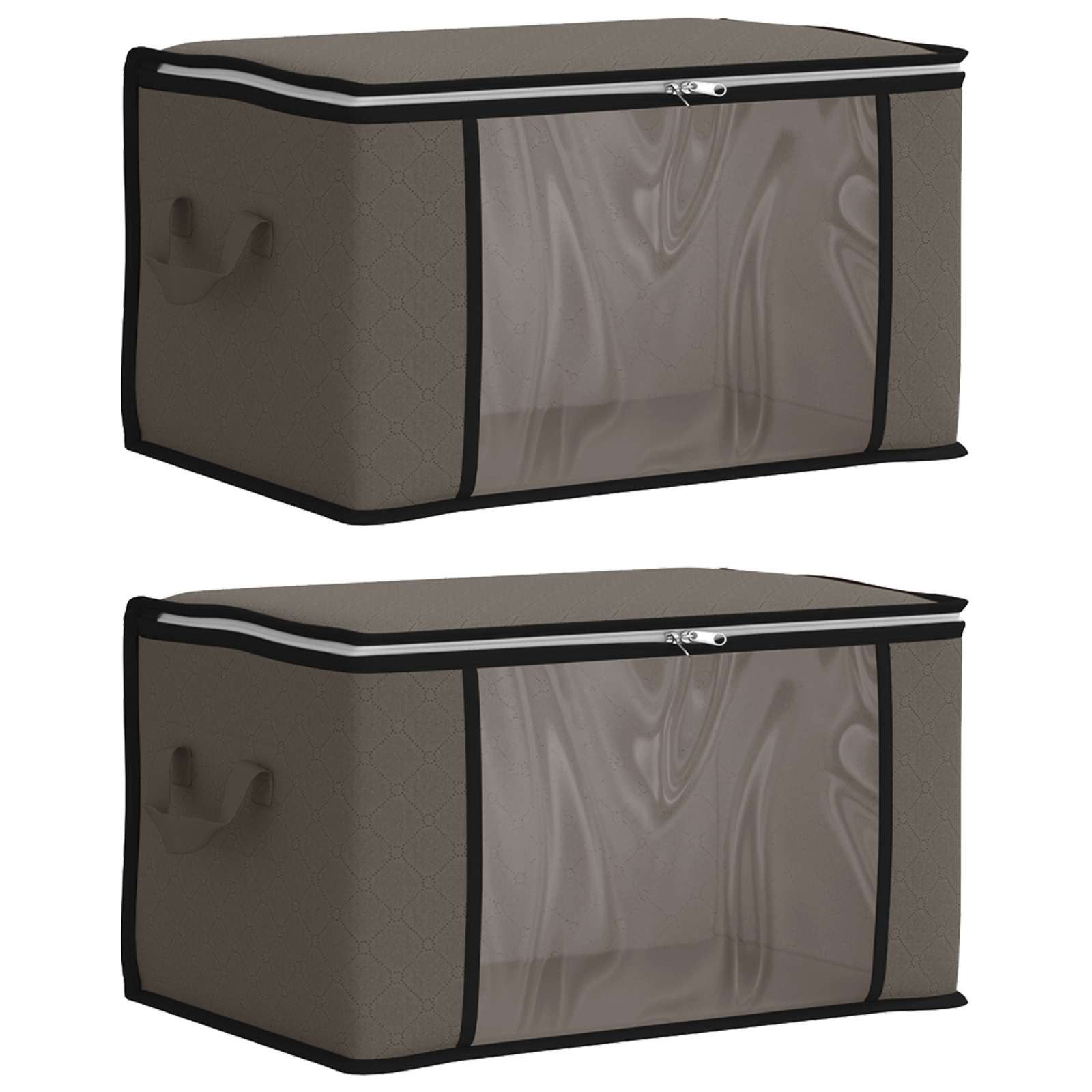 vidaXL Aufbewahrungsbox Aufbewahrungsbox mit transparentem Seitenfenster 2 stk. 37,5 L (2 St)