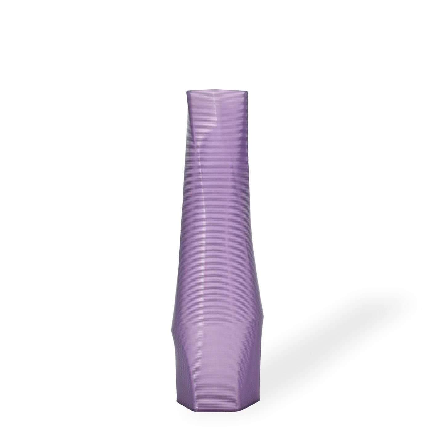 Shapes - Decorations Dekovase the vase - hexagon (deco), 3D Vasen, viele Farben, 100% 3D-Druck (Einzelmodell, 1 Vase), Dekorative Vase aus durchsichtigem Kunststoff Lila