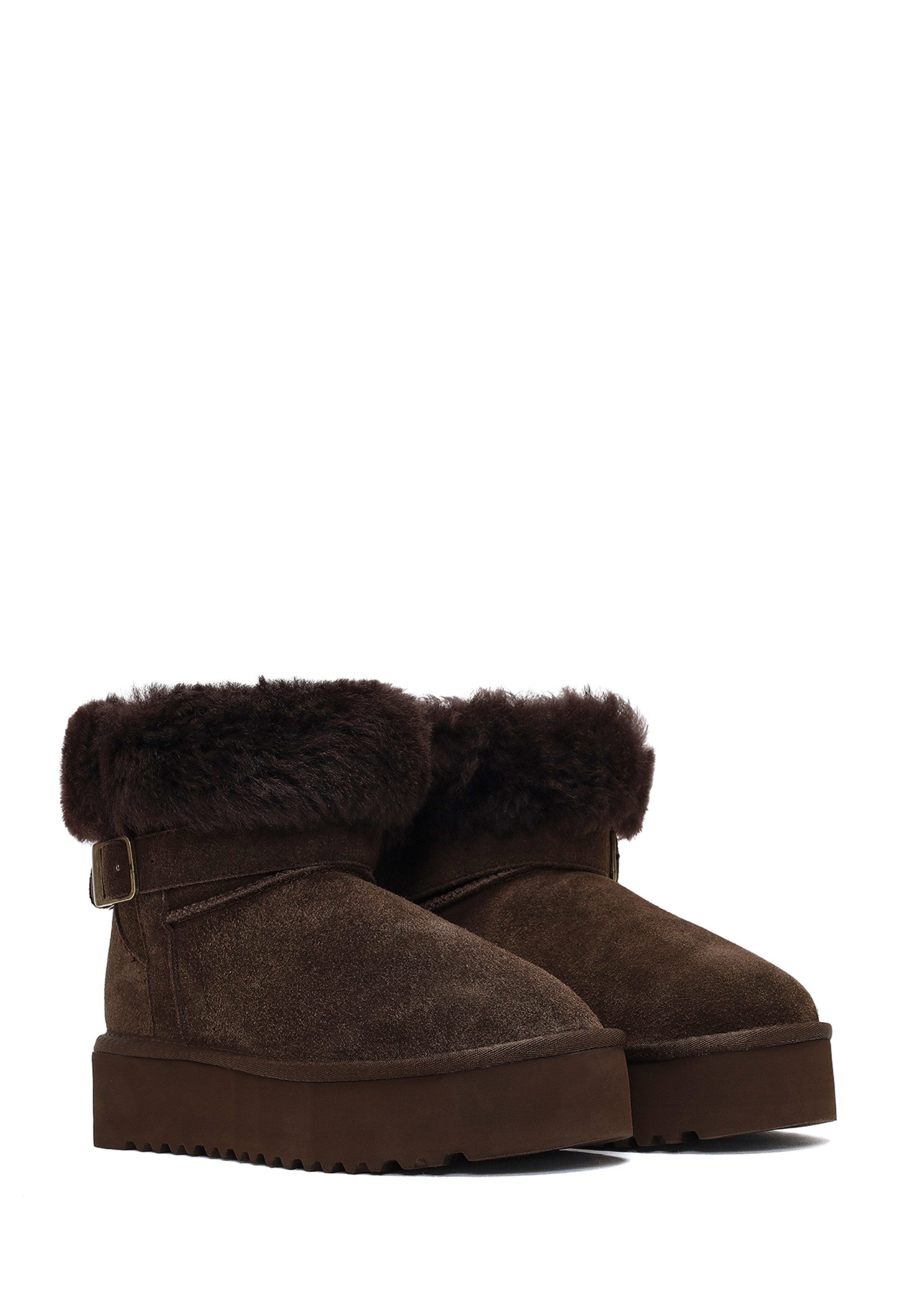 Derimod Teddy-Stiefel aus Veloursleder Ankleboots