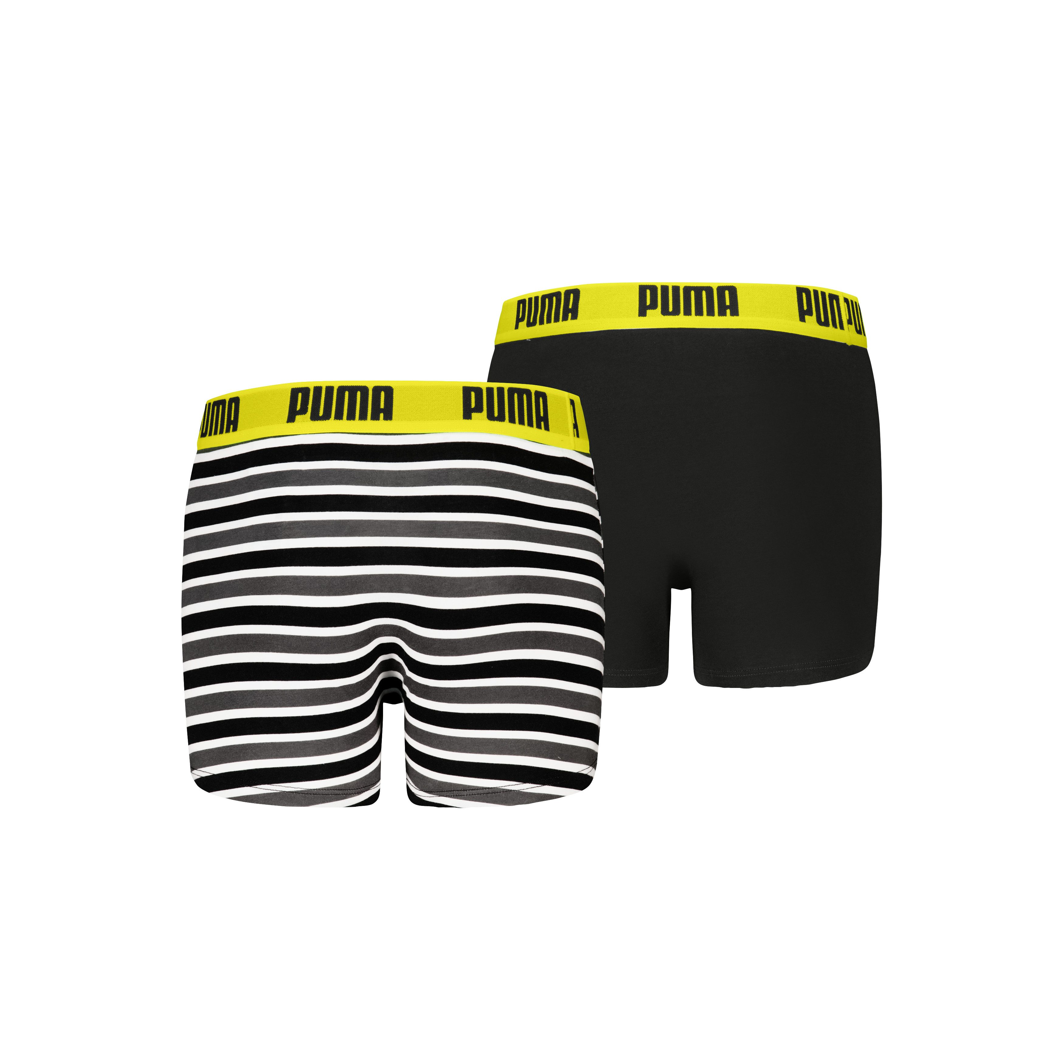 PUMA Boxershorts PUMA BOYS EVERYDAY STRIPED BOXERS (2er Pack) ohne Eingriff, mit elastischem Logobund