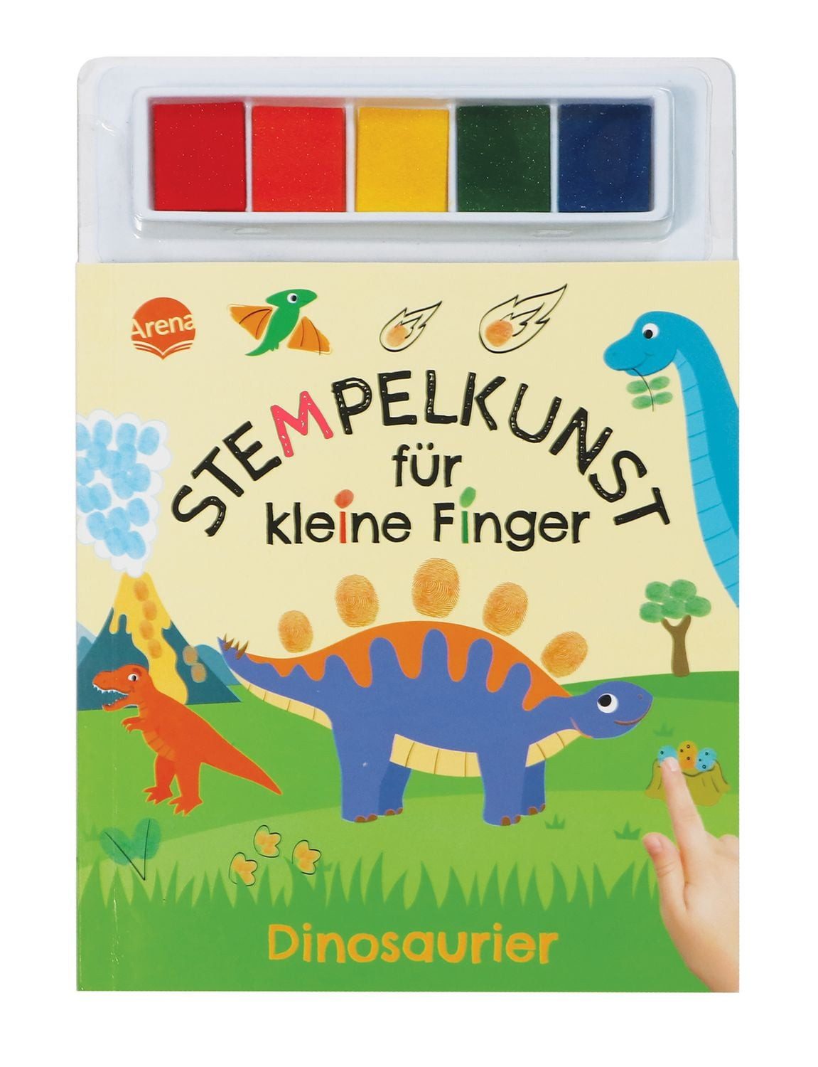 Stempelkunst für kleine Finger. Dinosaurier Fingerstempeln für Kinder / Hinkler, Fingerstempeln für Kinder ab 3 Jahren mit 5 Stempelfarben