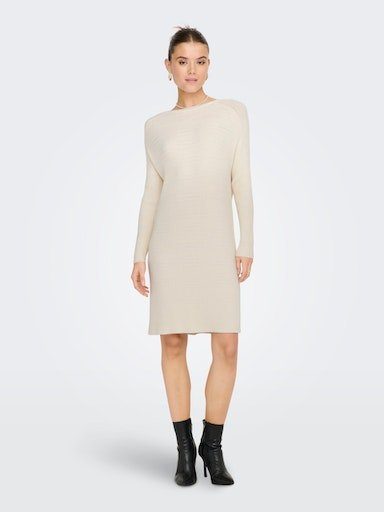 ONLY KATIA Gray DRESS KNT L/S ONLFIA MELANGE Detail:W. EX Whitecap Strickkleid