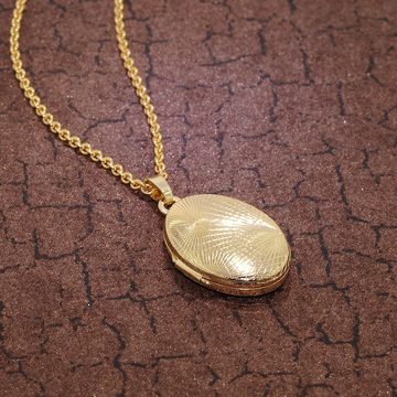 trendor Kette mit Anhänger Medaillon 333 Gold (8 Karat) + vergoldete Silber-