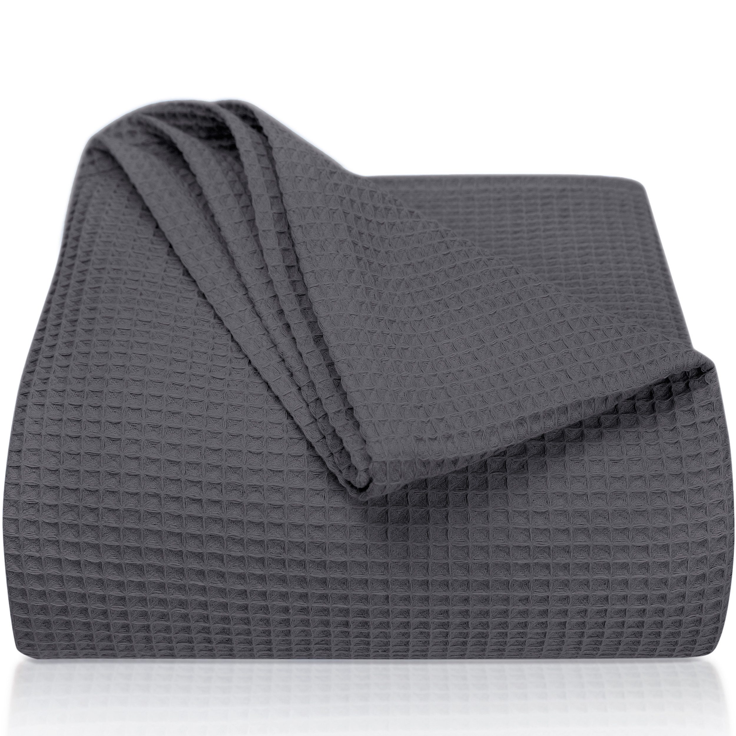 Laynenburg Tagesdecke Waffelpique aus 100% Baumwolle – Baumwolldecke, Kuscheldecke, Wohndecke als Sommerdecke, Bett-Überwurf, Couch-Überwurf, Sofa-Decke