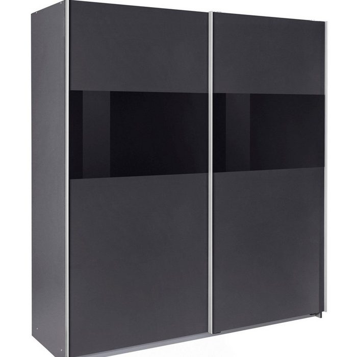 Wimex Schwebetürenschrank Bramfeld 180 cm graphit schwarzglas 2-türig