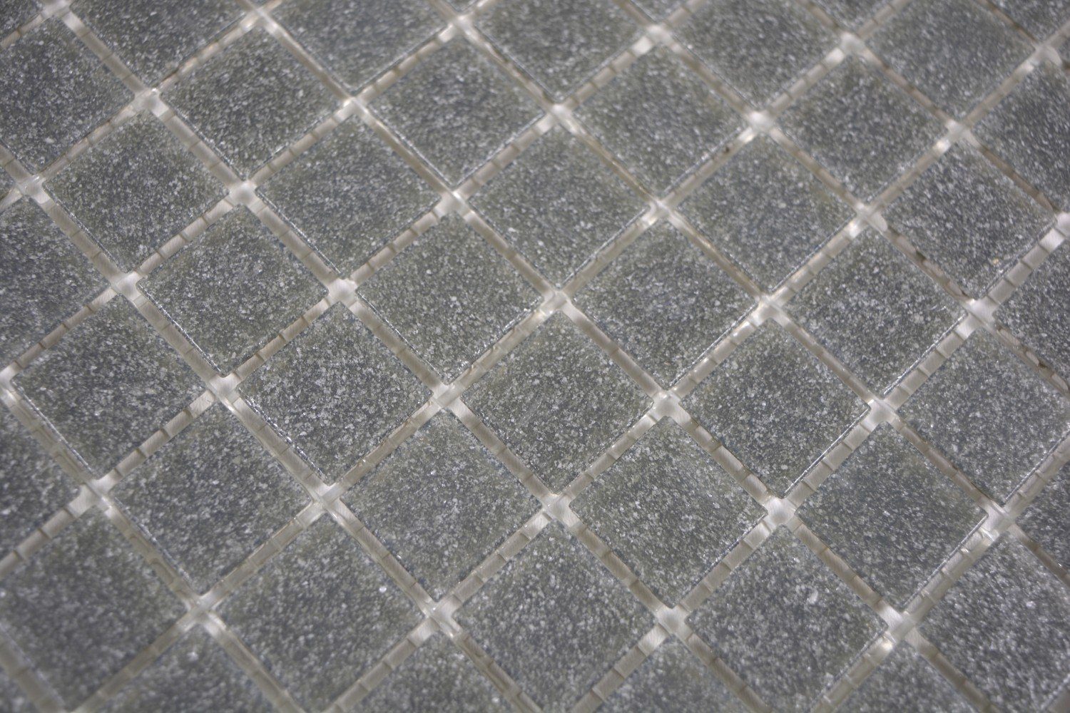 Glasmosaik grau Quadratisches glänzend 10 Mosaikfliesen / Matten Mosani Bodenfliese