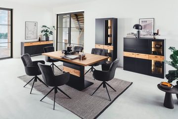 MCA furniture Highboard Highboard Cesena, Wildeiche / schwarzgrau