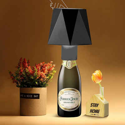 KUGI LED Nachttischlampe LEDTischleuchte Dimmbare Flaschenlampe Akku, Bar-Restaurant-Atmosphärenlicht,Weinkopf-Nachtlicht, tragbare kreative tragbare Ladeschreibtischlampe, Modern Creative Tischleuchte Kabellos Weinflaschenlicht