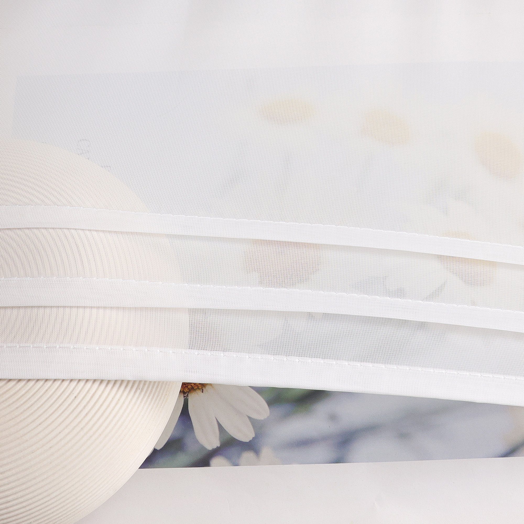 Joyswahl Raffrollo, mit Schlaufen, Küche Modern Voile Uni Schlaufenrollo günstig online kaufen