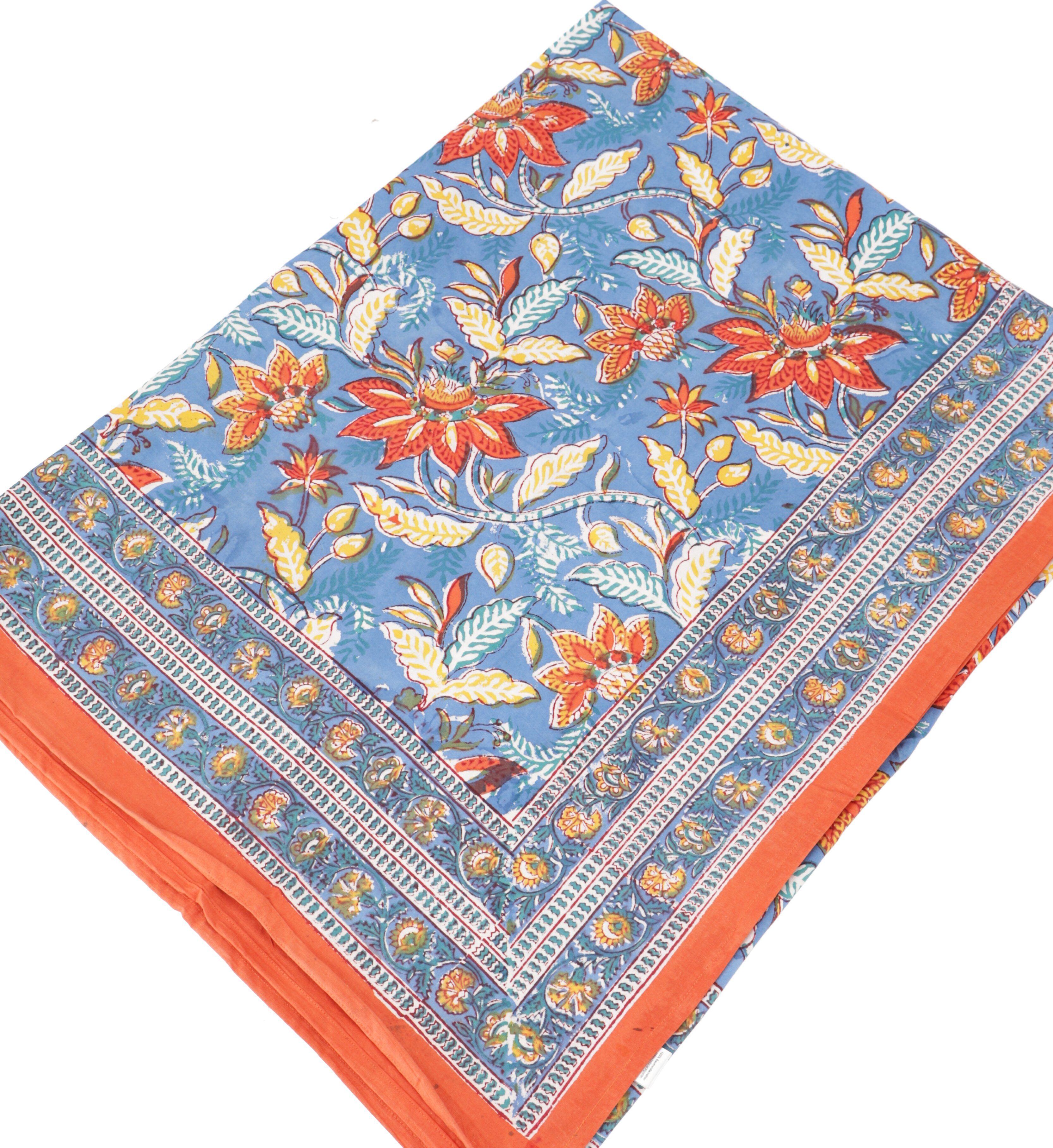 Guru-Shop Tagesdecke Blockdruck Tagesdecke, Bett & Sofaüberwurf,..