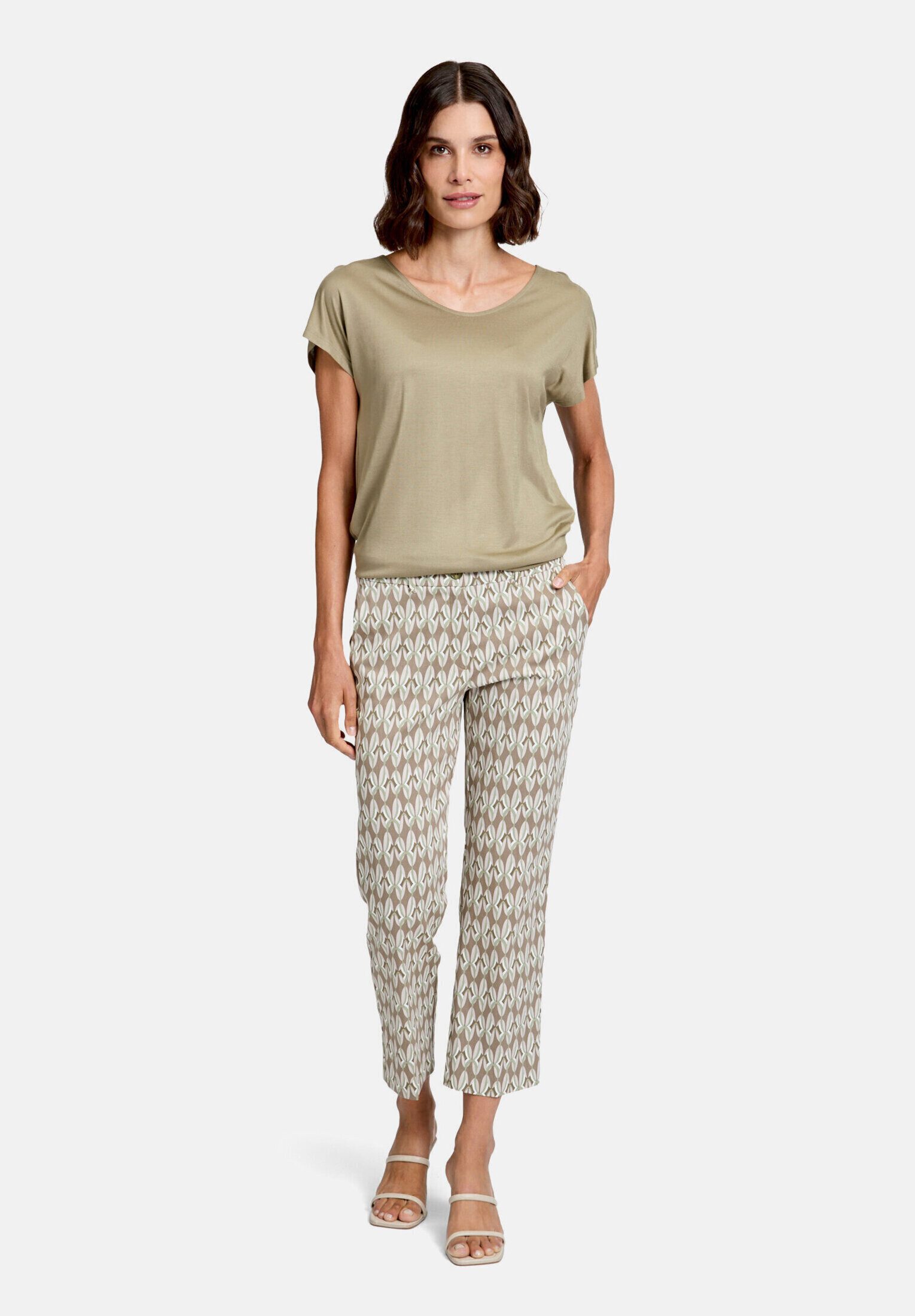 Betty Barclay Kurzarmshirt Damen mit V-Ausschnitt (1-tlg) Material