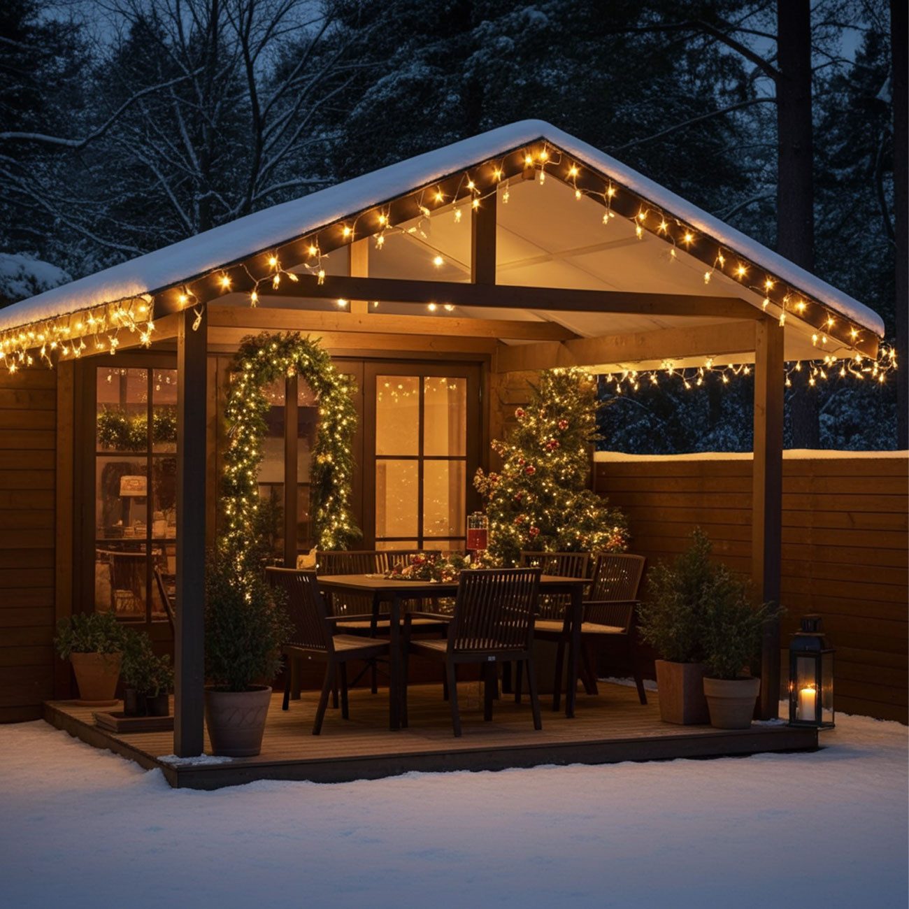 shop'n smile ideoon LED-Lichterkette LED-Lichterkette 14m warmweiß, 192 LEDs Batterie-Weihnachtsdeko IP44, 14m, 192 warmweiße LEDs-Abstand 7,5cm, 7 Leuchtmodi, IP44 Outdoor-Akku