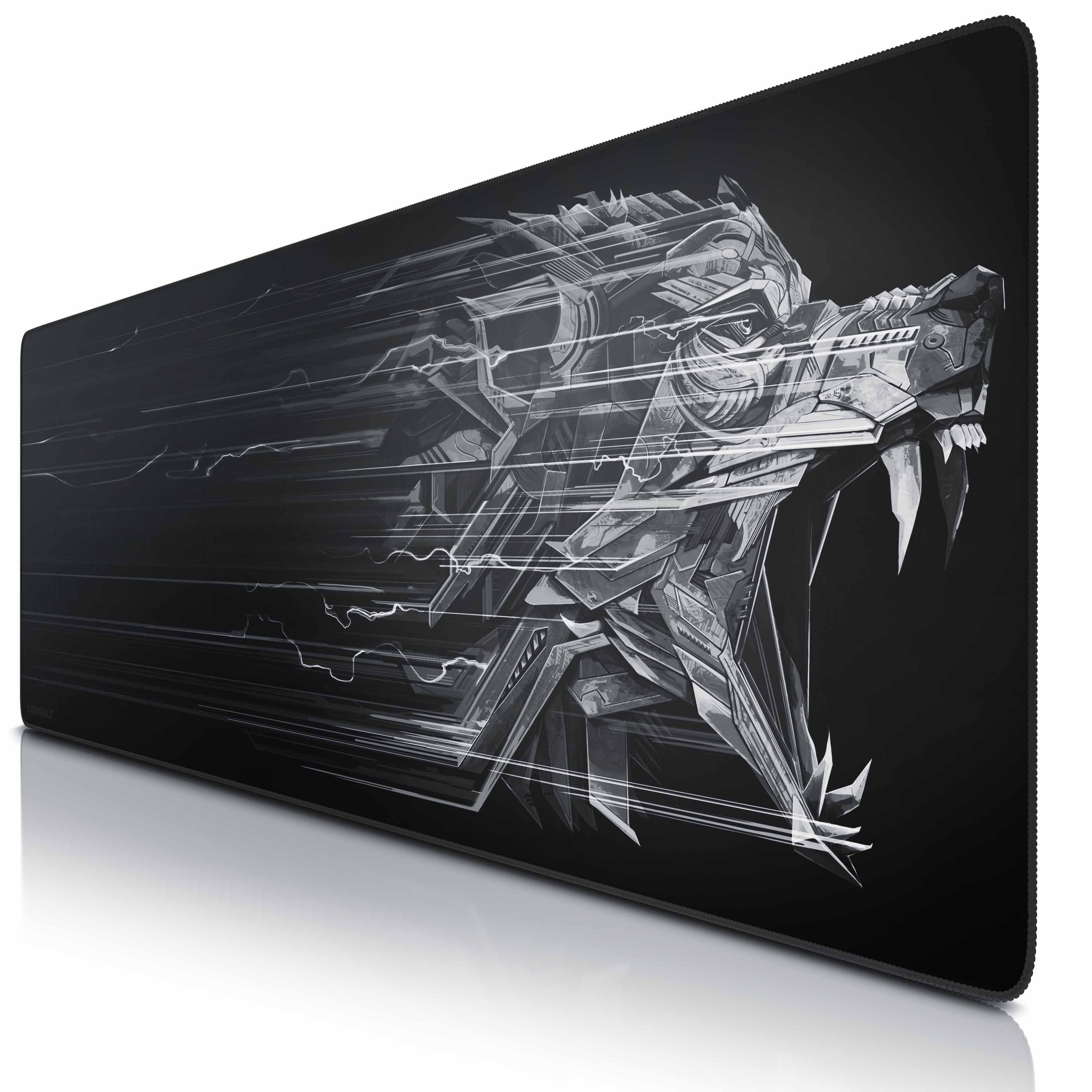 Titanwolf Gaming Mauspad XXXL Speed Mousepad 1200 x 400 x 3 mm, große Tischunterlage (1-St), rutschfest, abwaschbar, Geschwindigkeit & Präzision, Epsilon