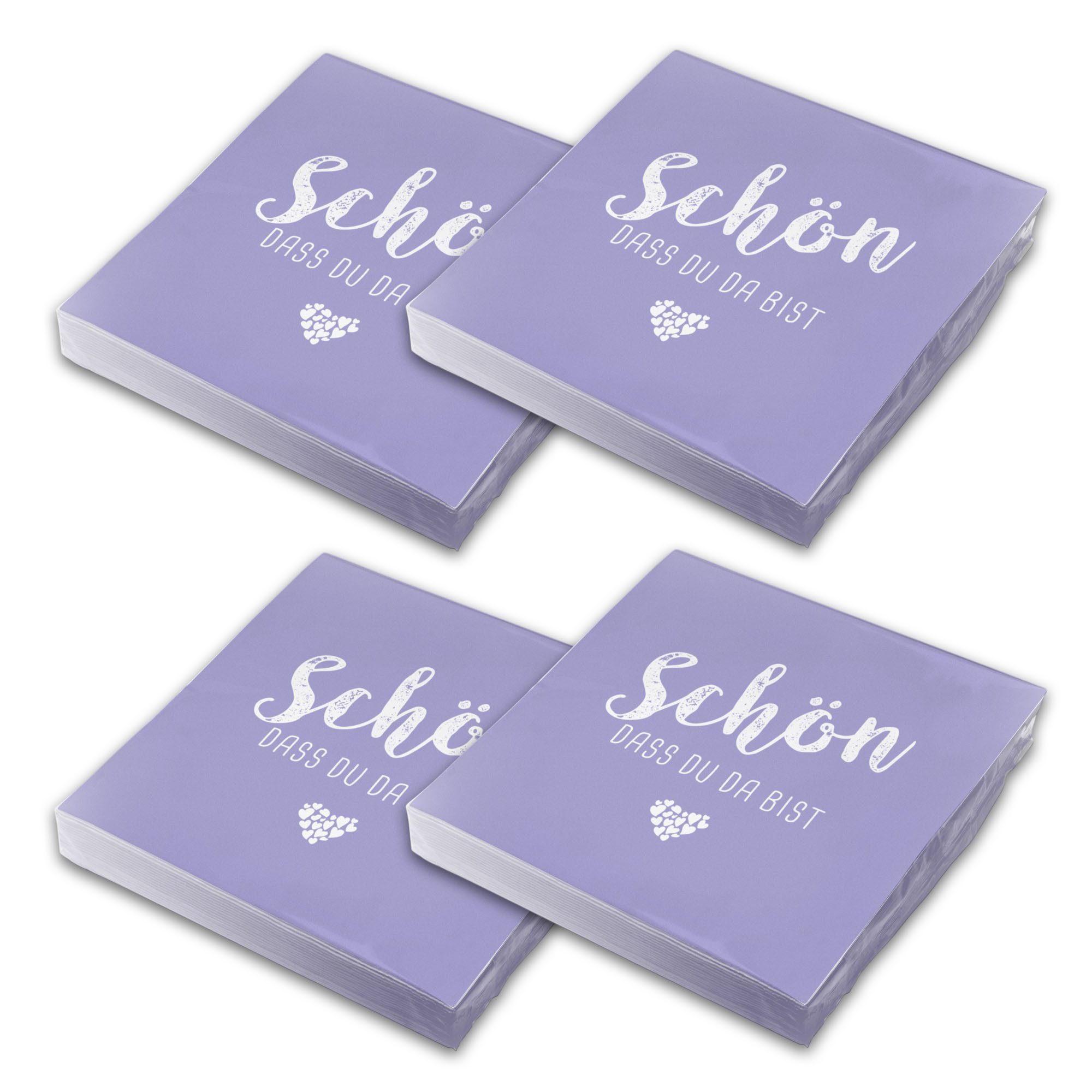 itenga Papierserviette itenga 80x Serviette Schön dass du da bist - LILA / FLIEDER -