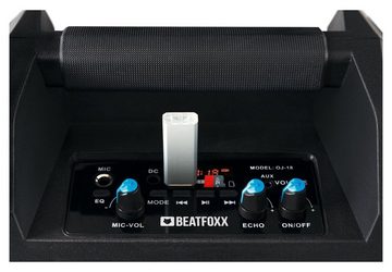 Beatfoxx OutdoorJam LED Mobile Karaoke Anlage Lautsprecher (Bluetooth, 60 W, Bunte, pulsierende Lichteffekte)