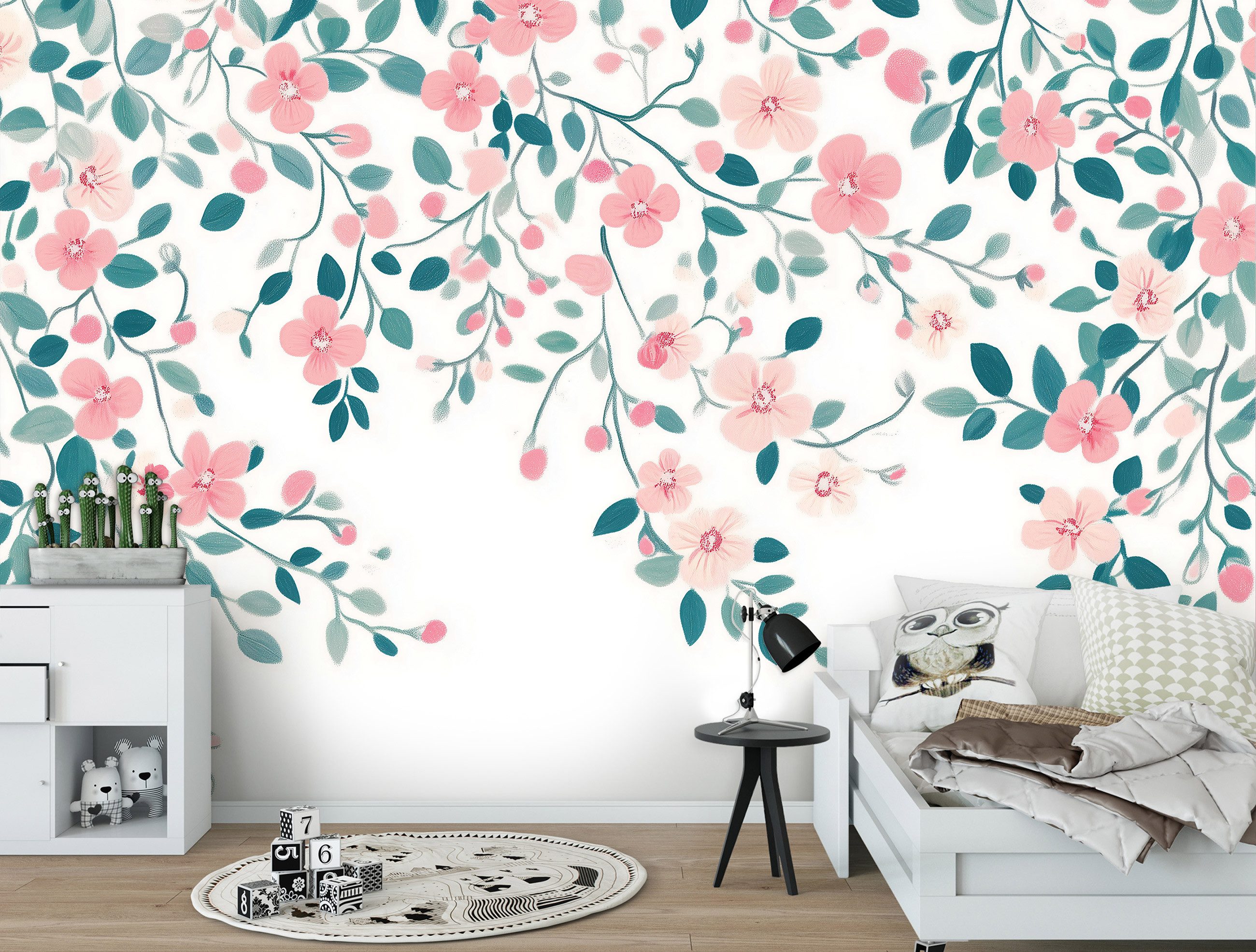 Wallarena Fototapete Blumen Blätter Rosa Vlies günstig online kaufen